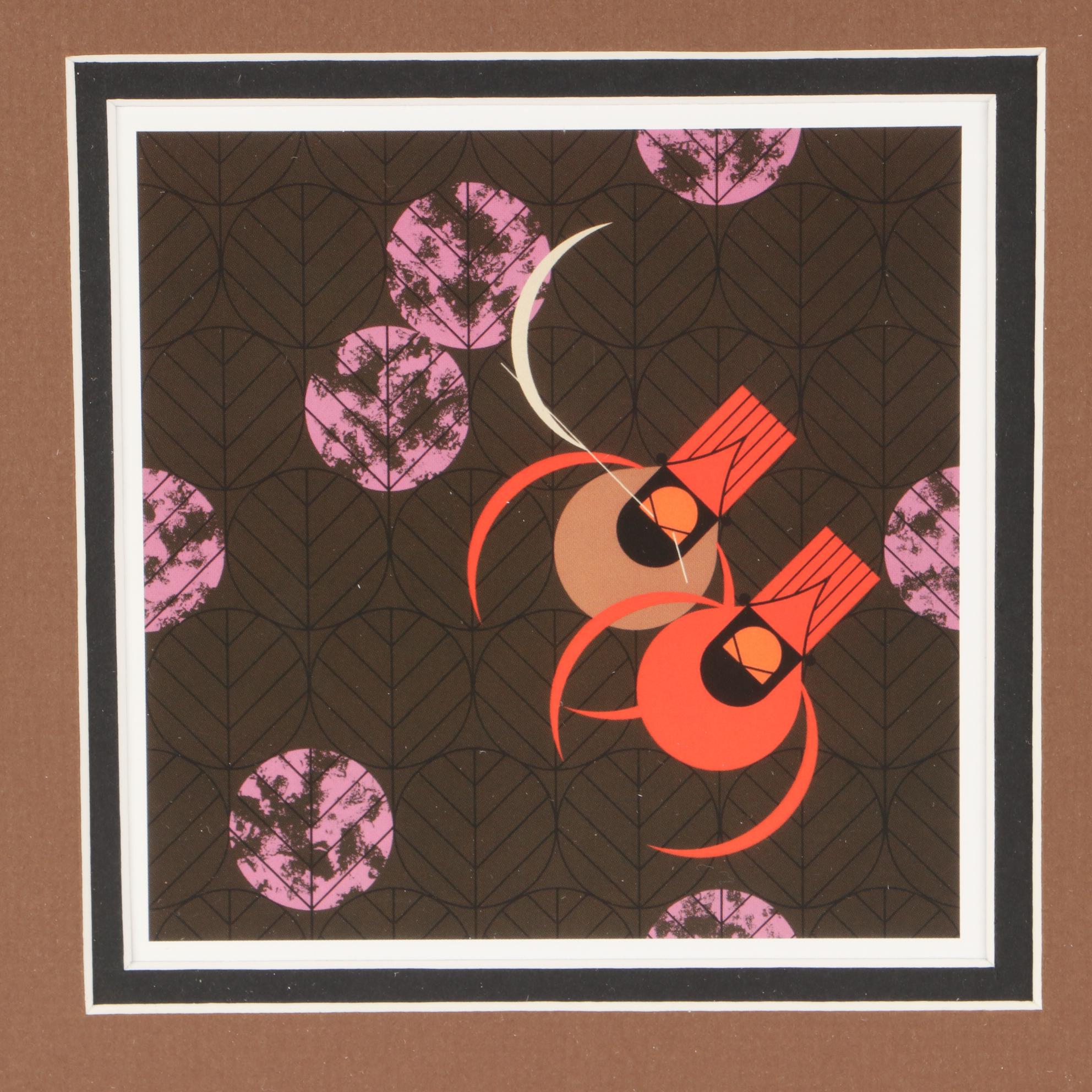 Offset Lithograph after Charley Harper "Redbirds and Redbuds"