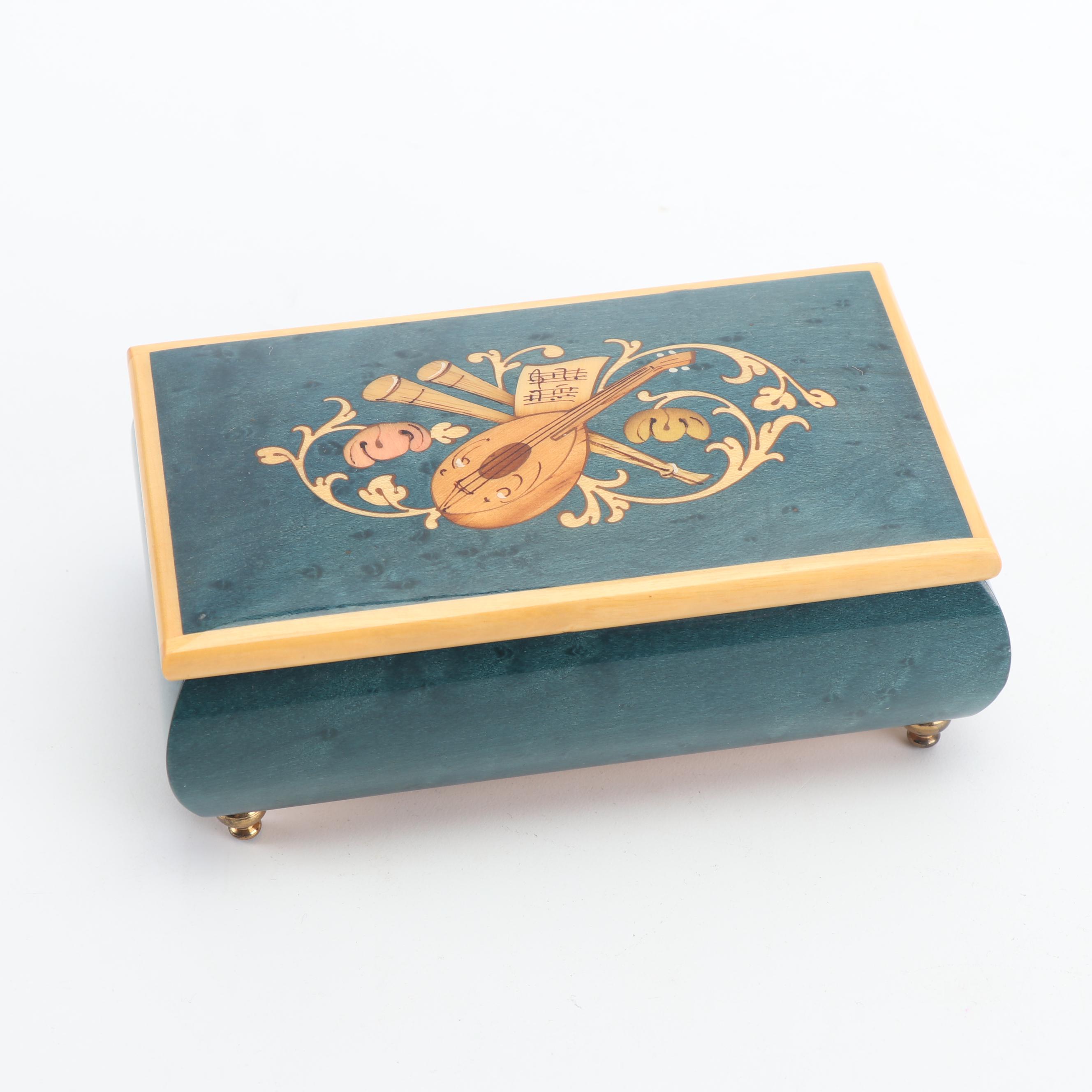 Italian Inlaid Musical Boxes including Reuge for Sorrento