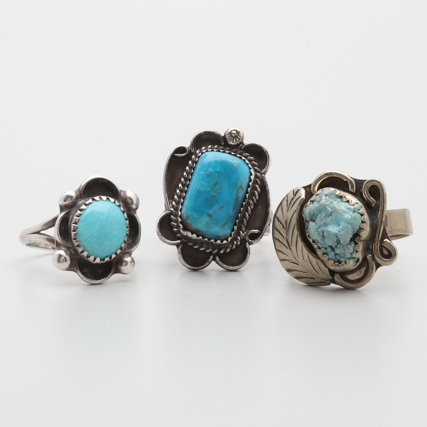 Southwestern Sterling Silver Turquoise Rings