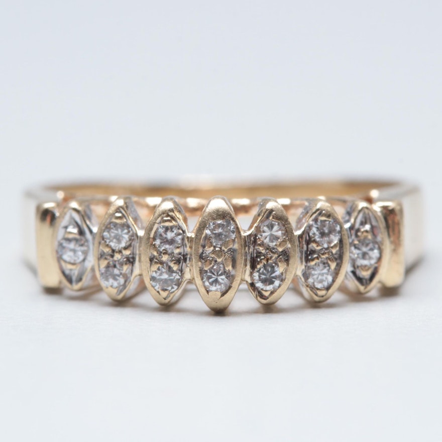 14K Yellow Gold Diamond Ring