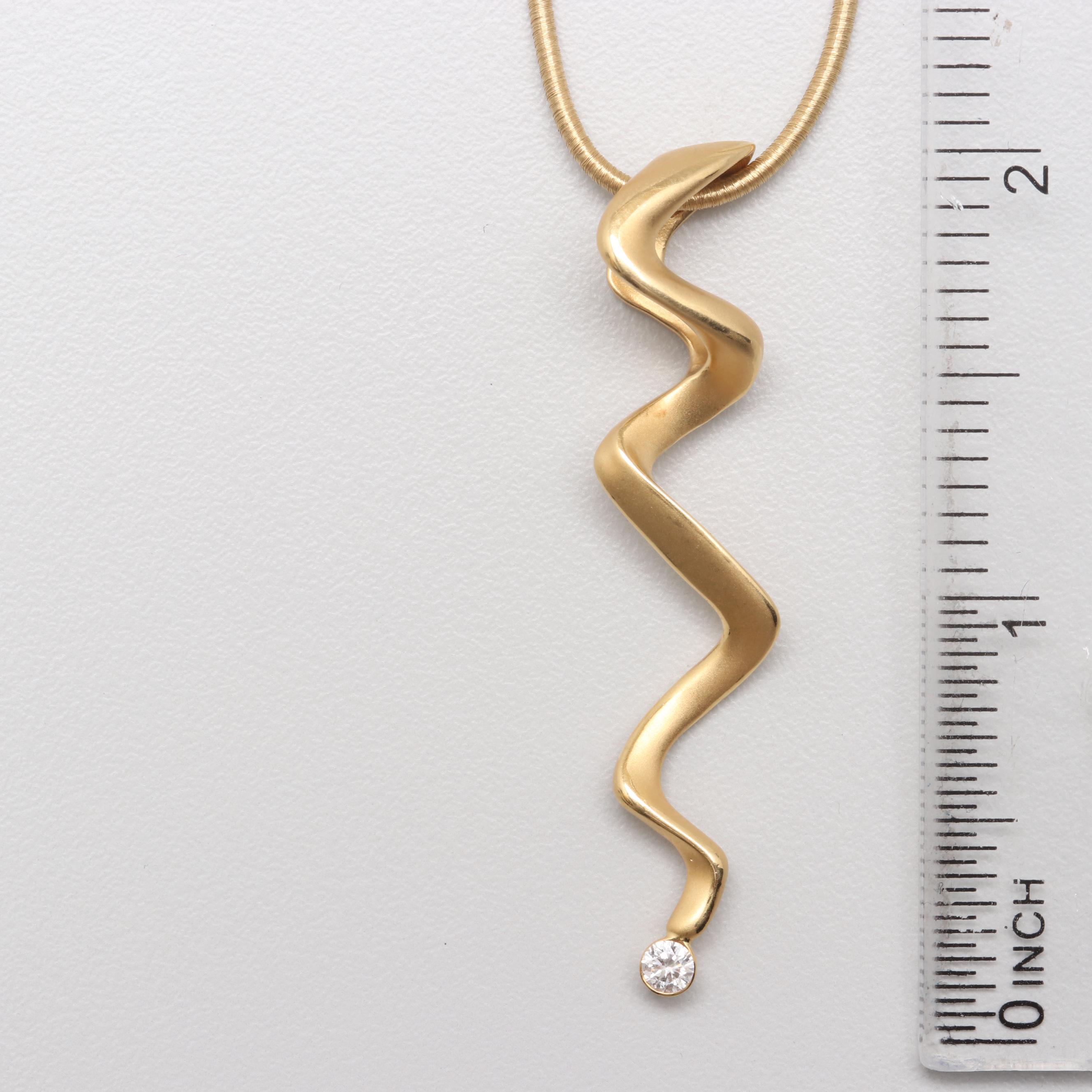 18K Yellow Gold Diamond Necklace