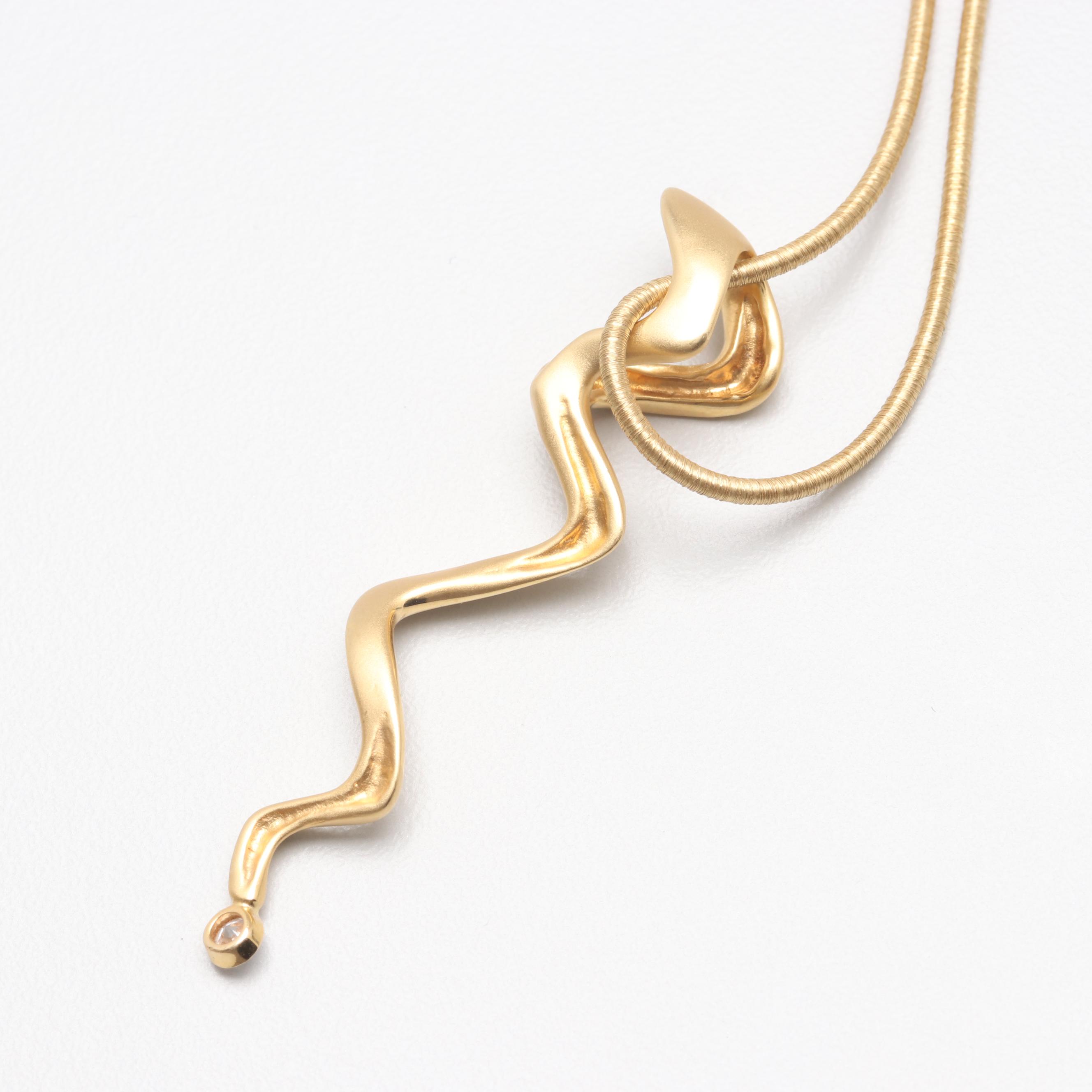 18K Yellow Gold Diamond Necklace