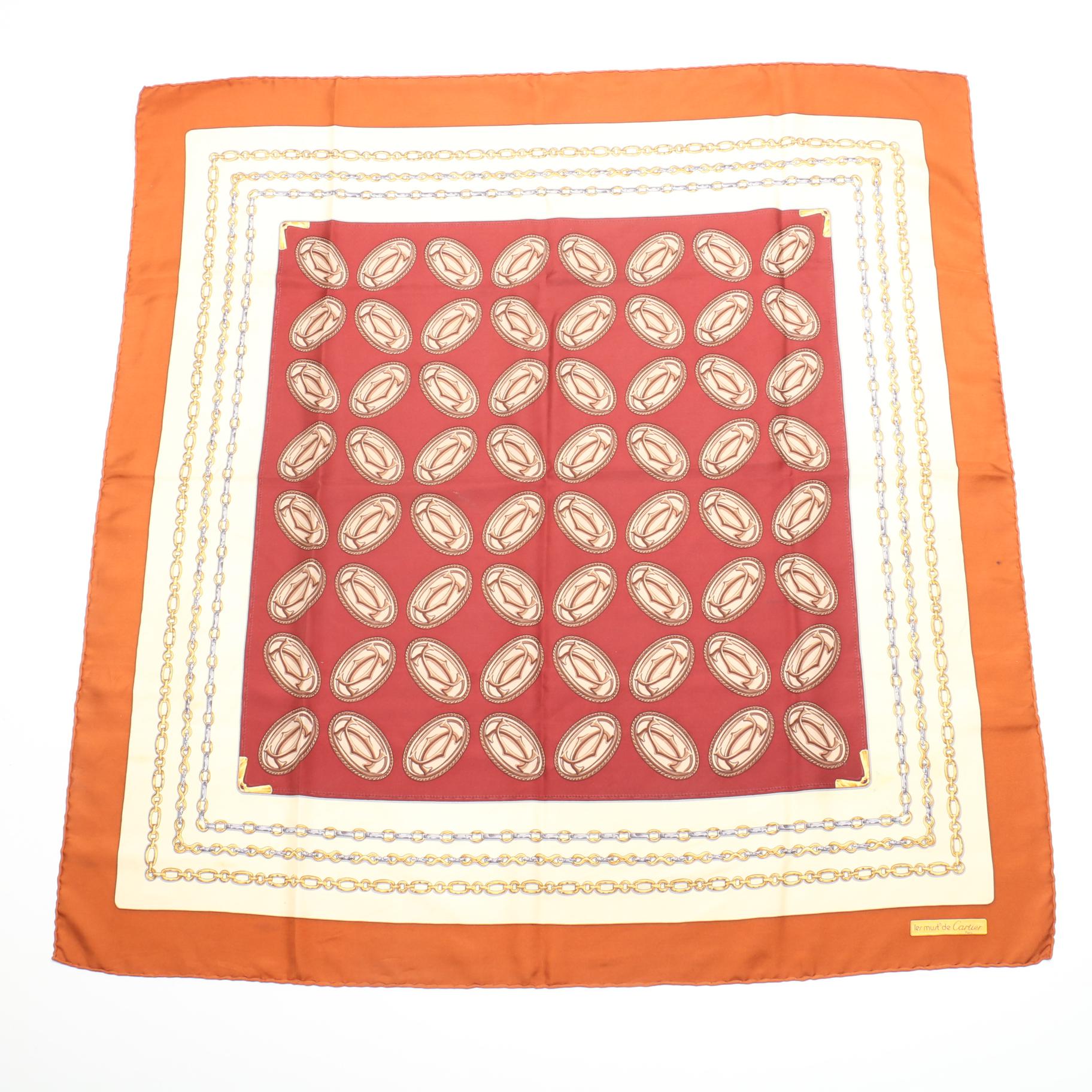 Vintage Cartier les must de Silk Scarf