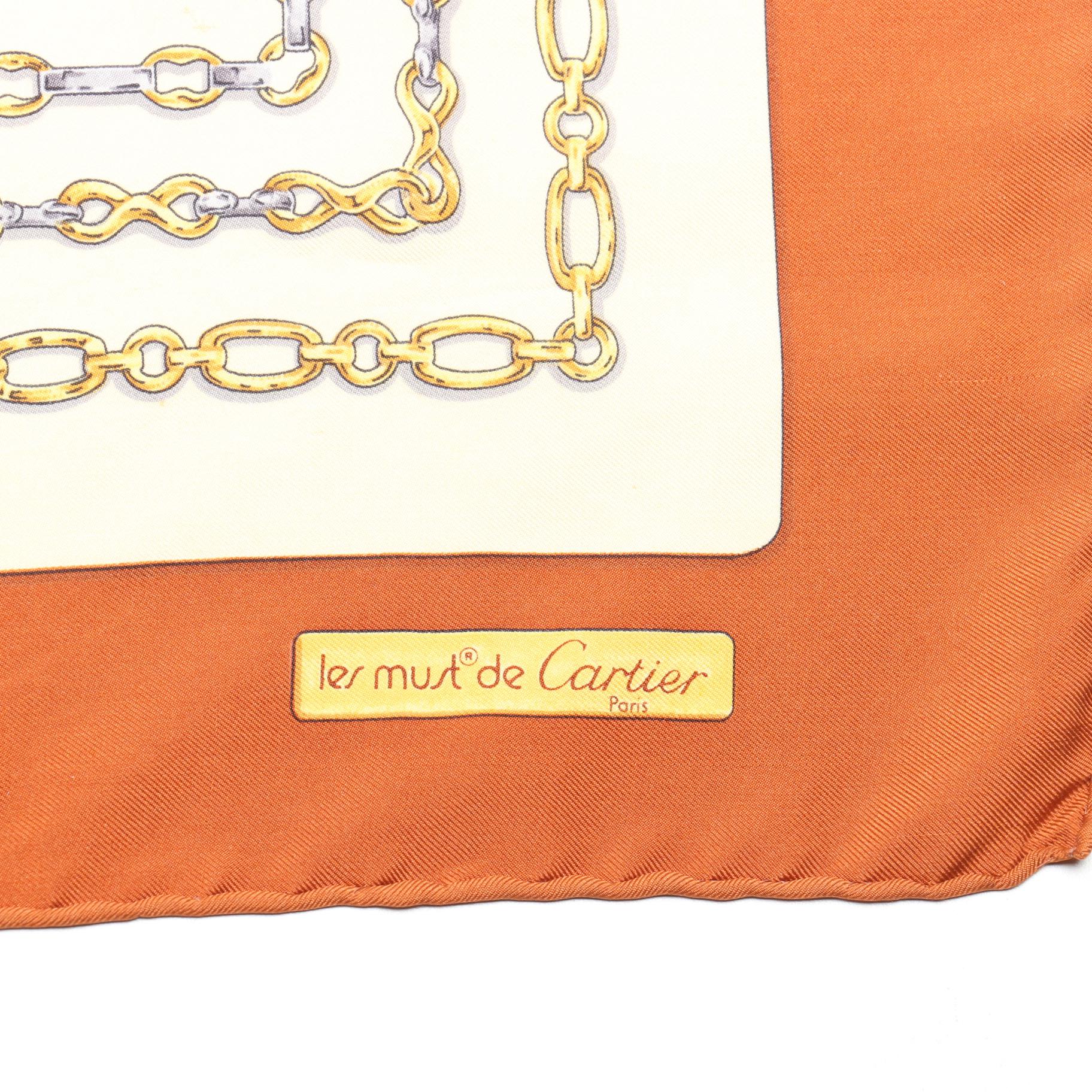 Vintage Cartier les must de Silk Scarf