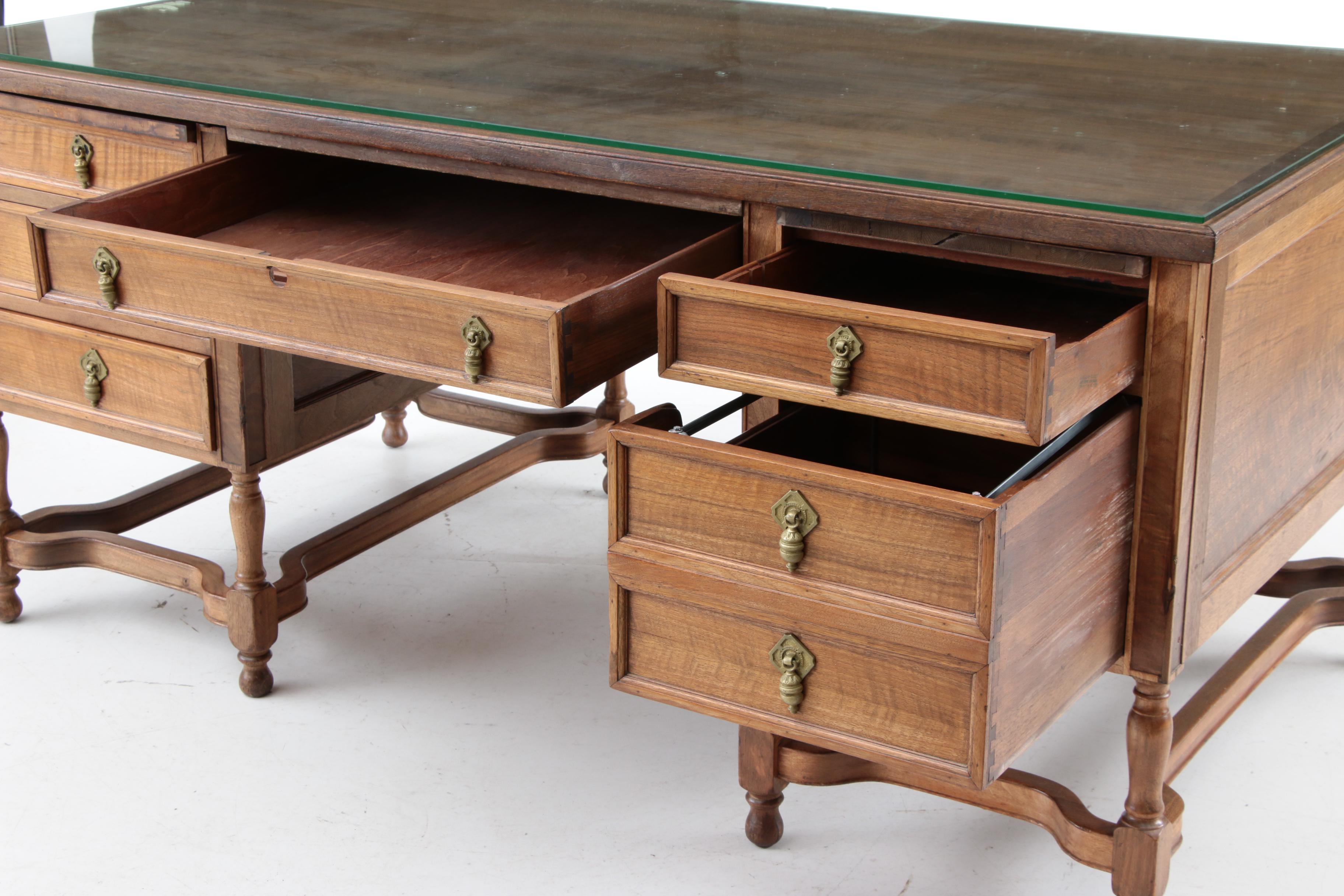 Vintage Walnut Kneehole Desk