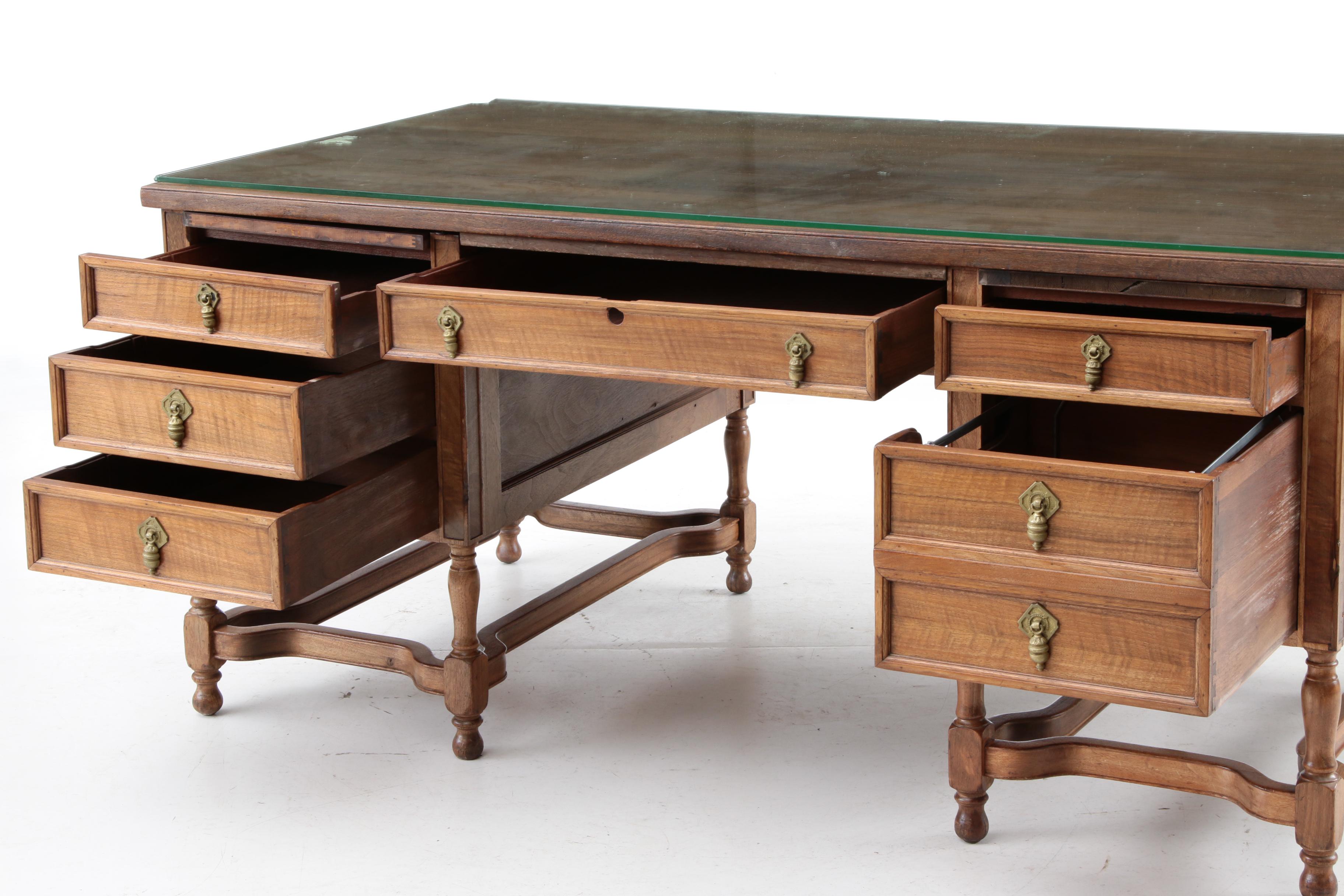 Vintage Walnut Kneehole Desk