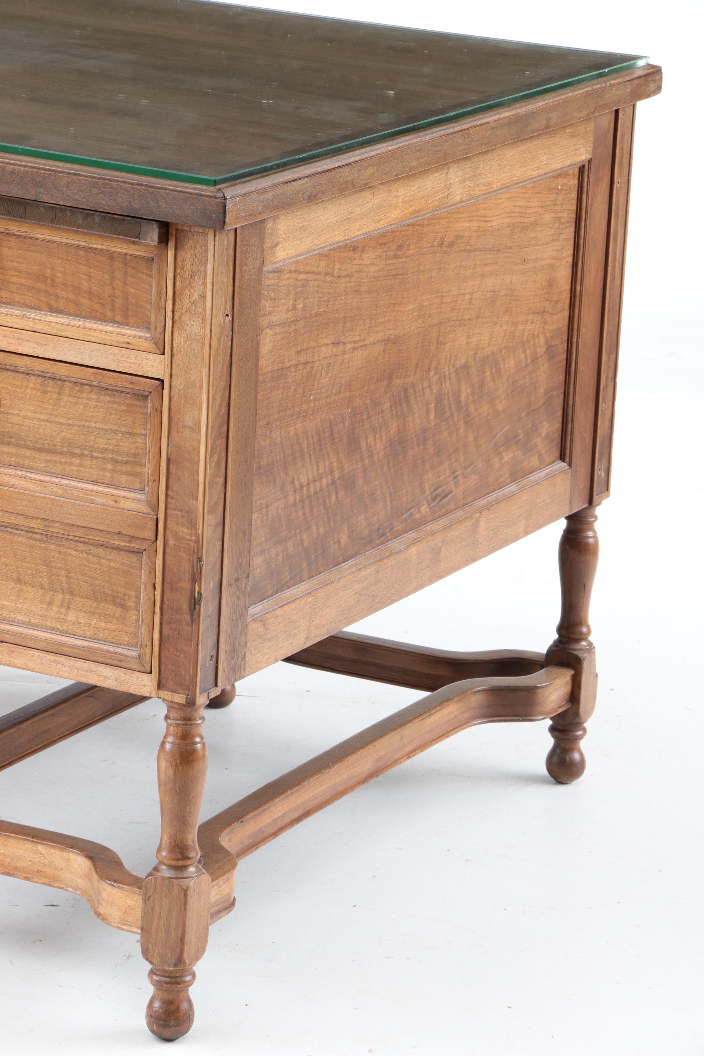 Vintage Walnut Kneehole Desk