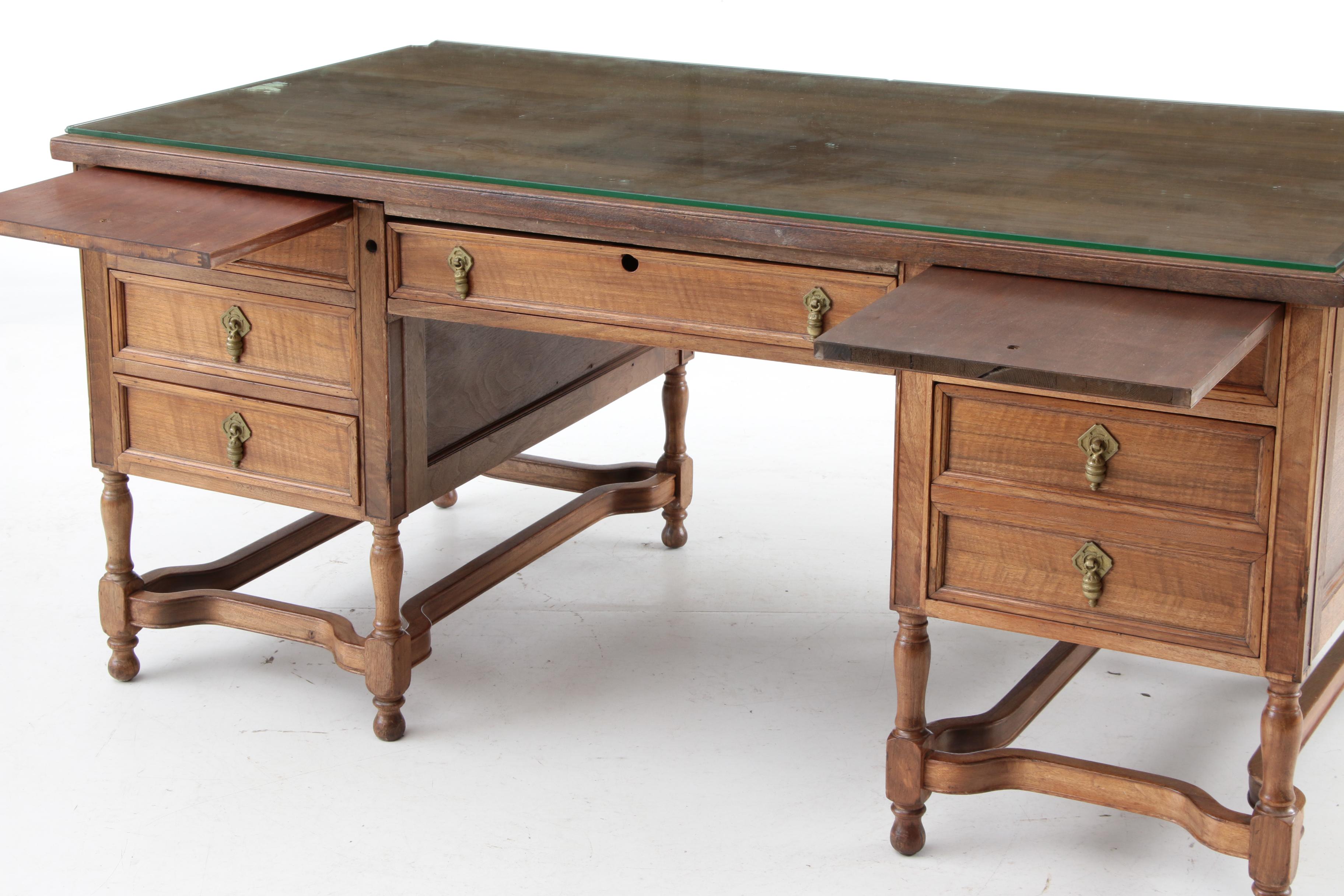 Vintage Walnut Kneehole Desk