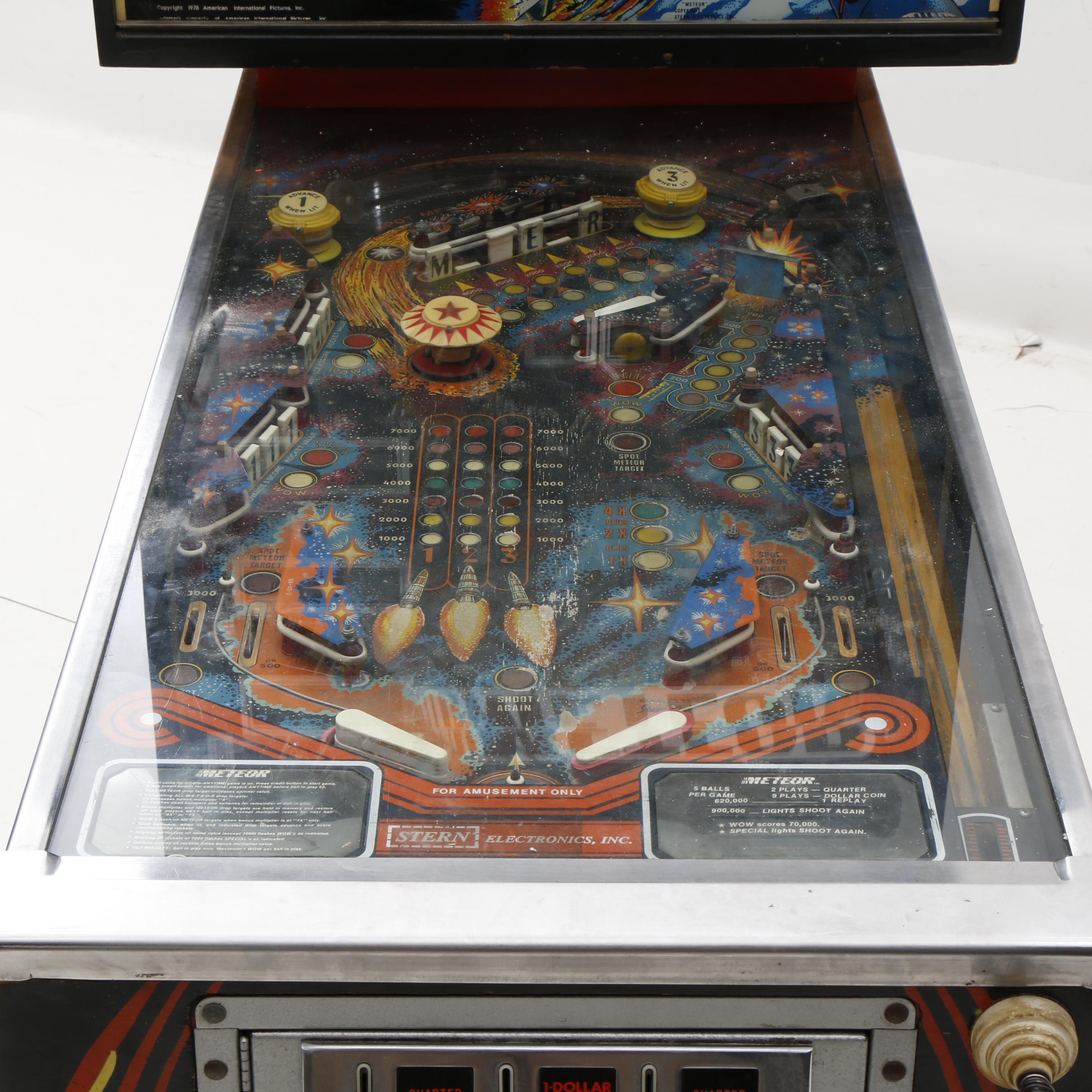 1970s-1980s Meteor Arcade Pinball By Stern