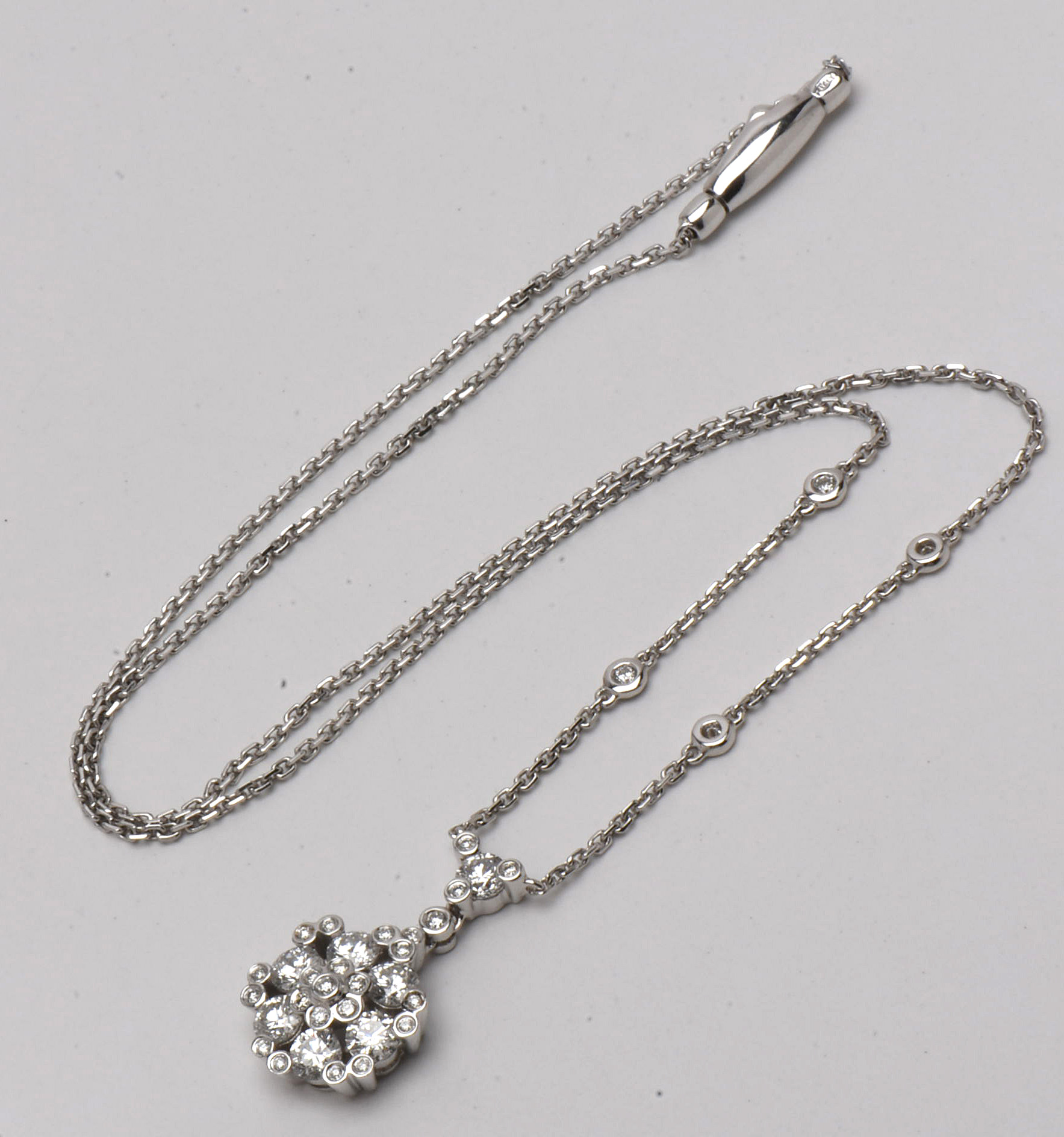 Gregg Ruth 18K White Gold 1.60 CTW Diamond Necklace