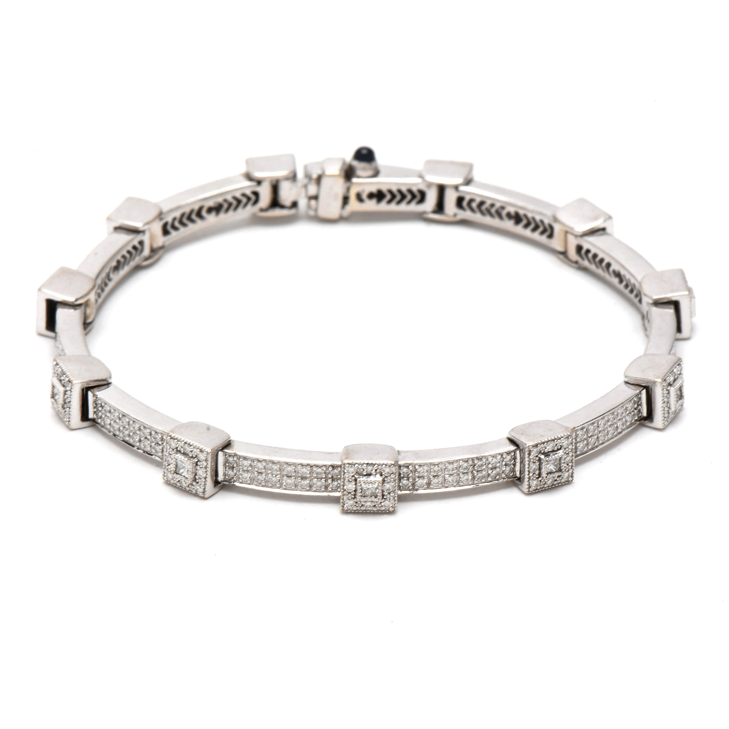 Charriol 18K White Gold 2.08 CTW Diamond Bracelet
