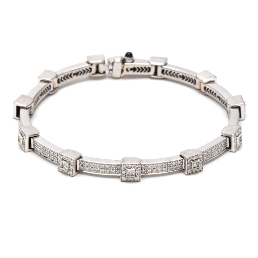 Charriol 18K White Gold 2.08 CTW Diamond Bracelet