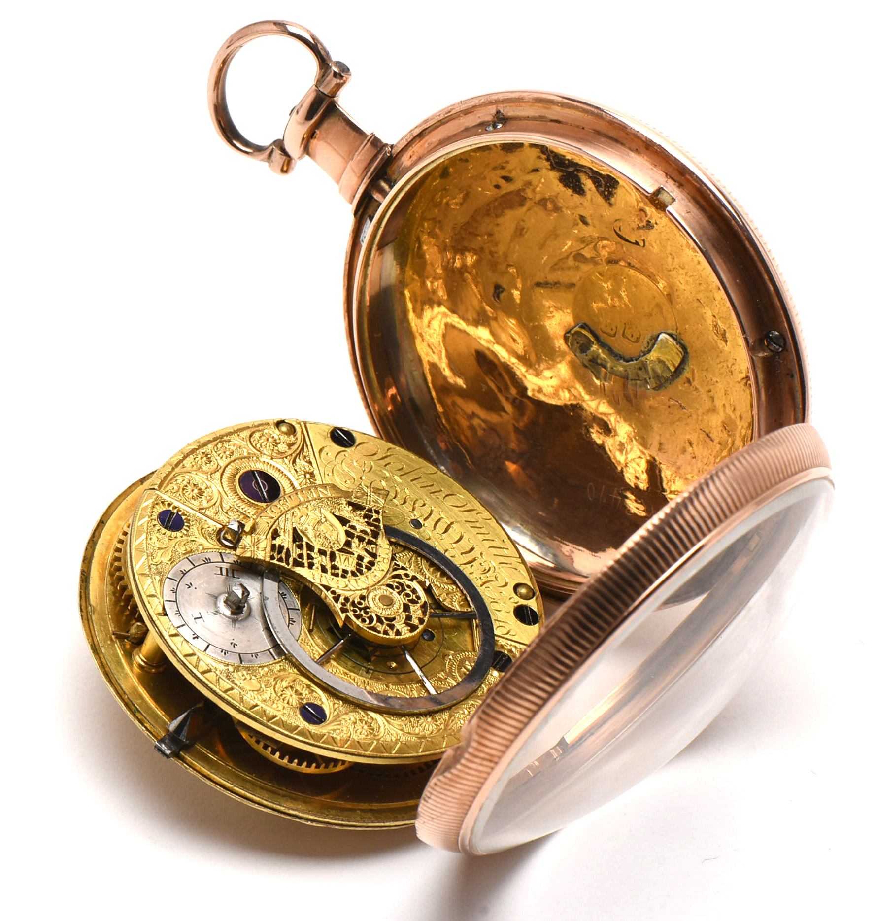 18K Rose and Yellow Gold Antique European Key Wind and Set Pocket Watch