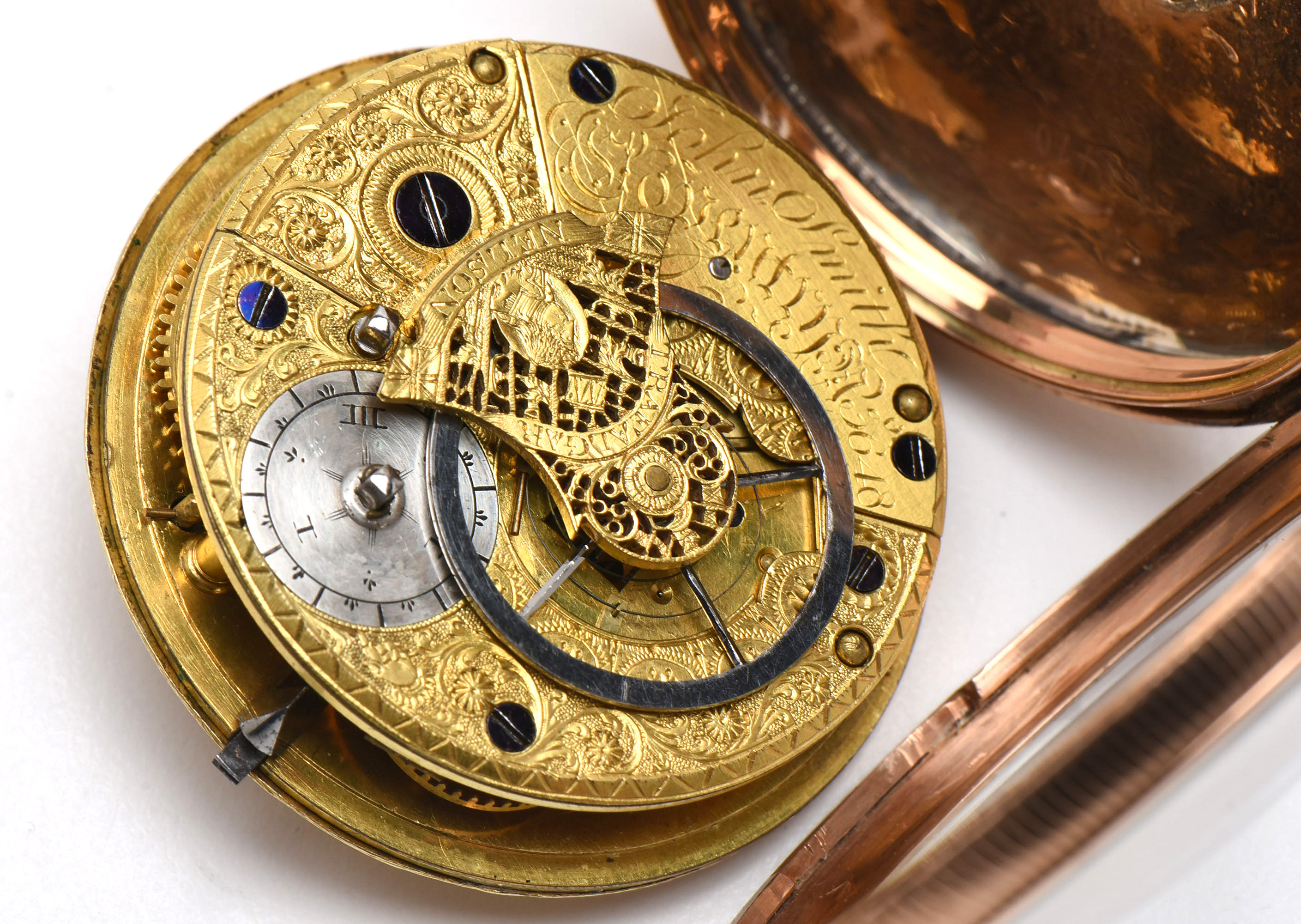 18K Rose and Yellow Gold Antique European Key Wind and Set Pocket Watch