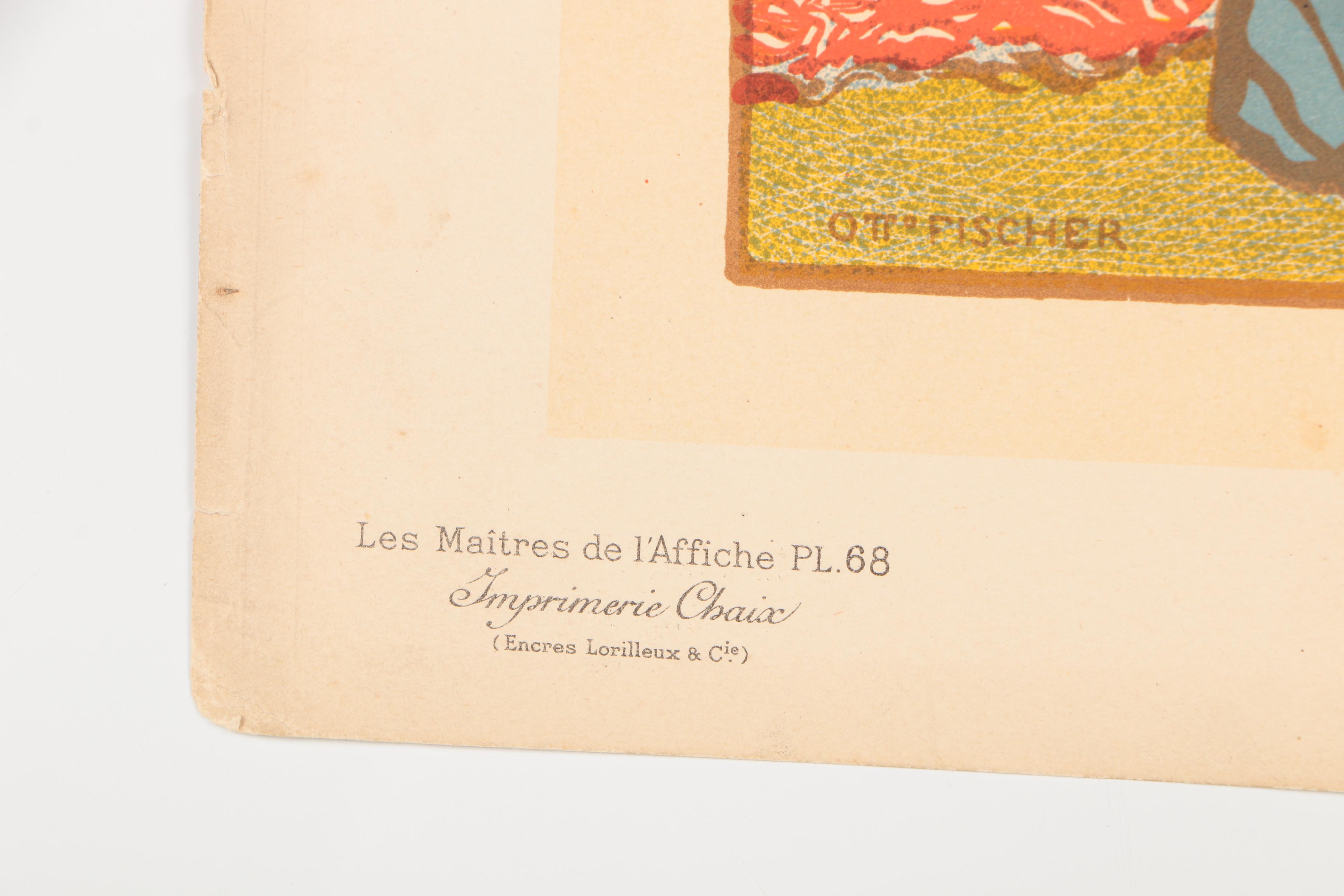 Otto Fischer 19th Century Lithograph from "Maitres de l'Affiche"