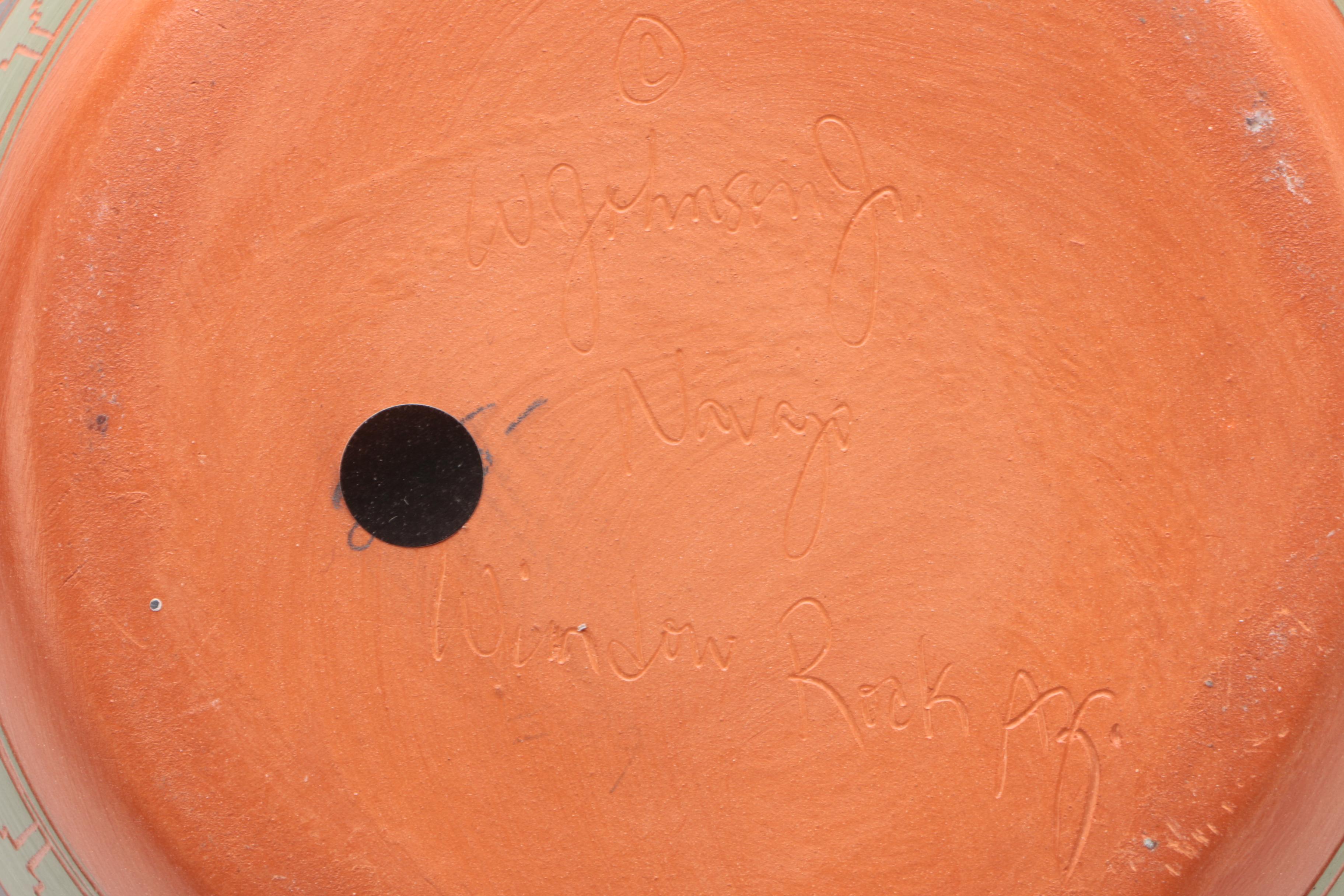 W. Johnson Jr.  Navajo Sgraffito Earthenware Vase