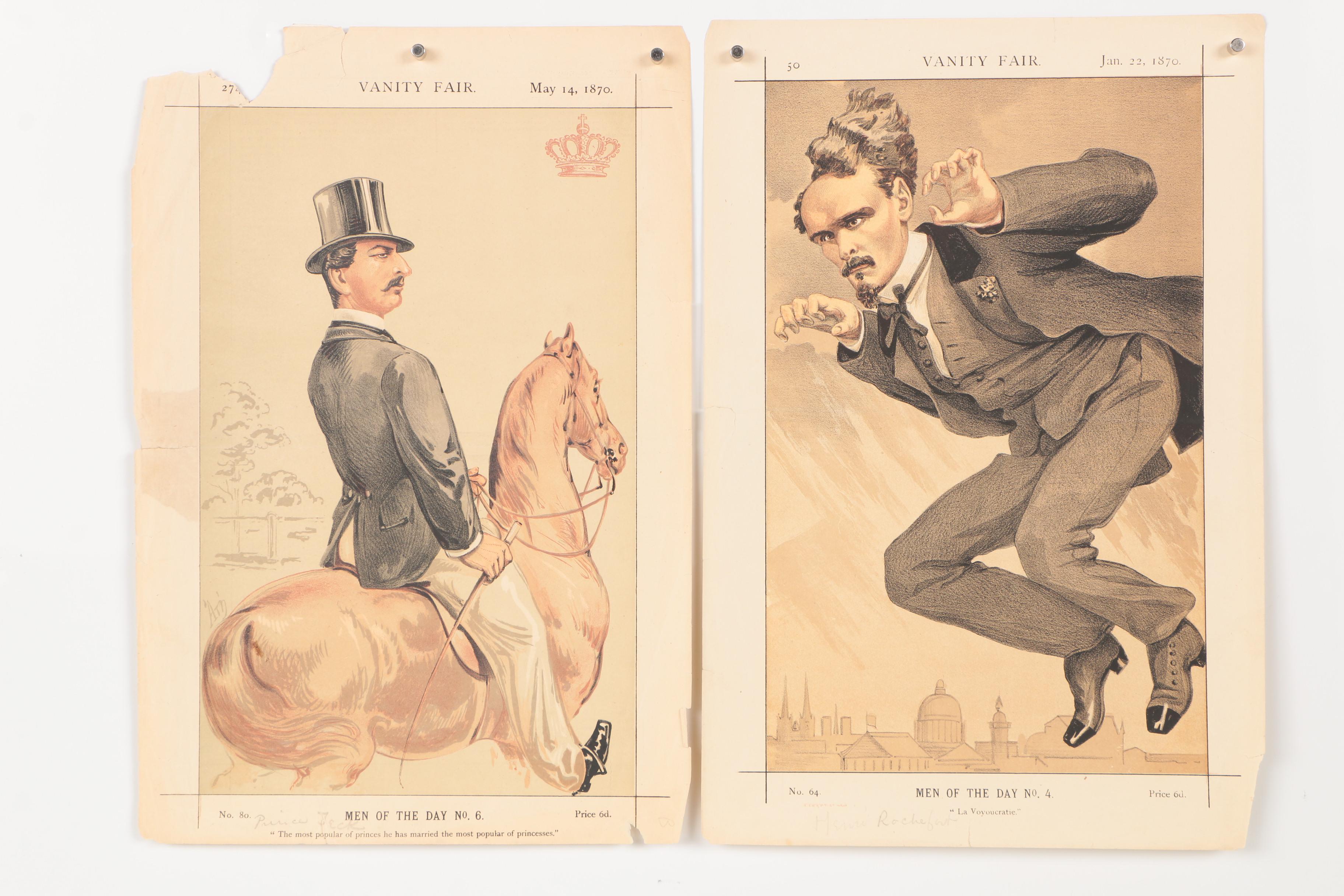 1870 Ape and Ἀτη Lithograph Portraits From "Vanity Fair"
