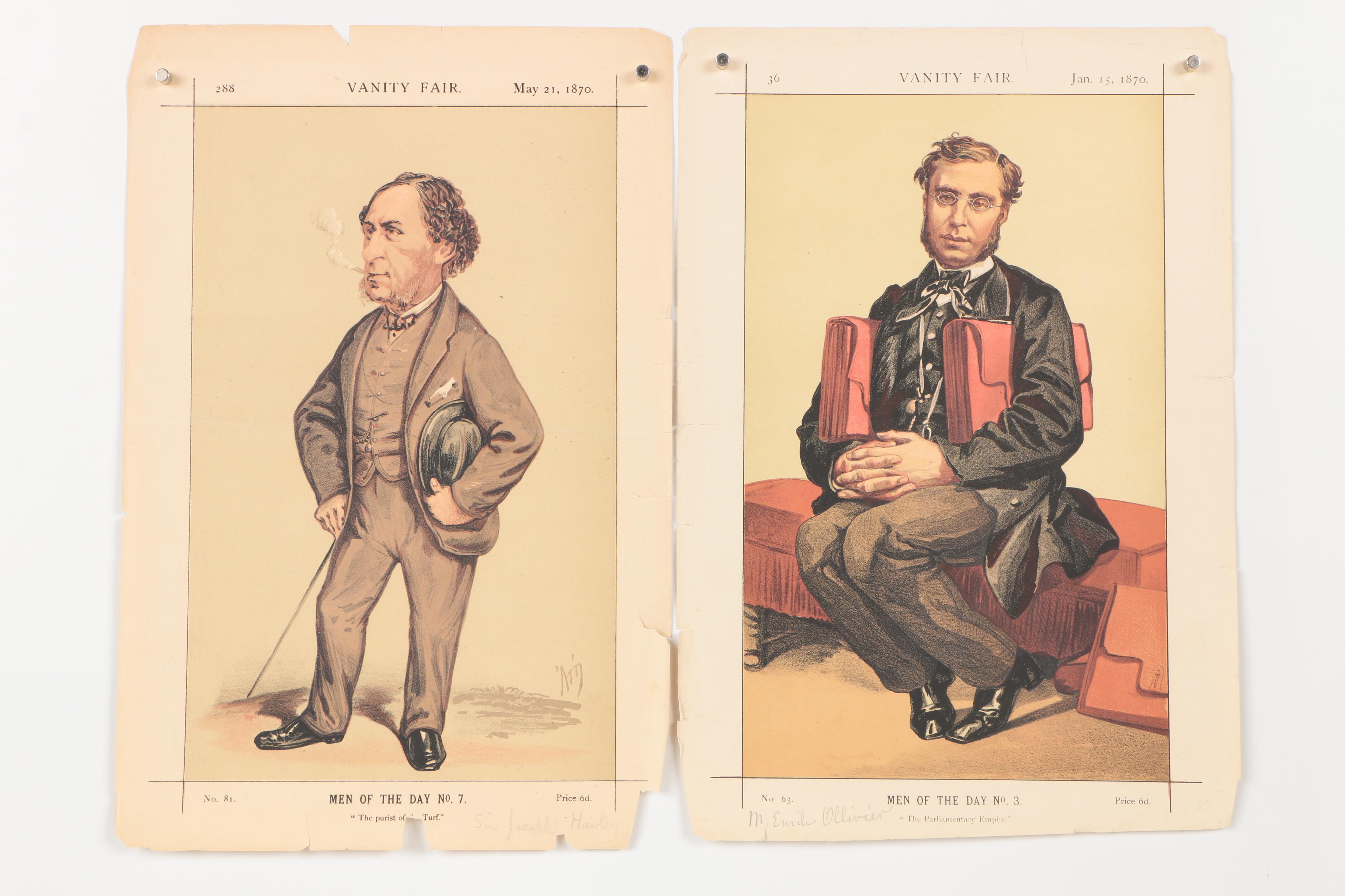 1870 Ape and Ἀτη Lithograph Portraits From "Vanity Fair"