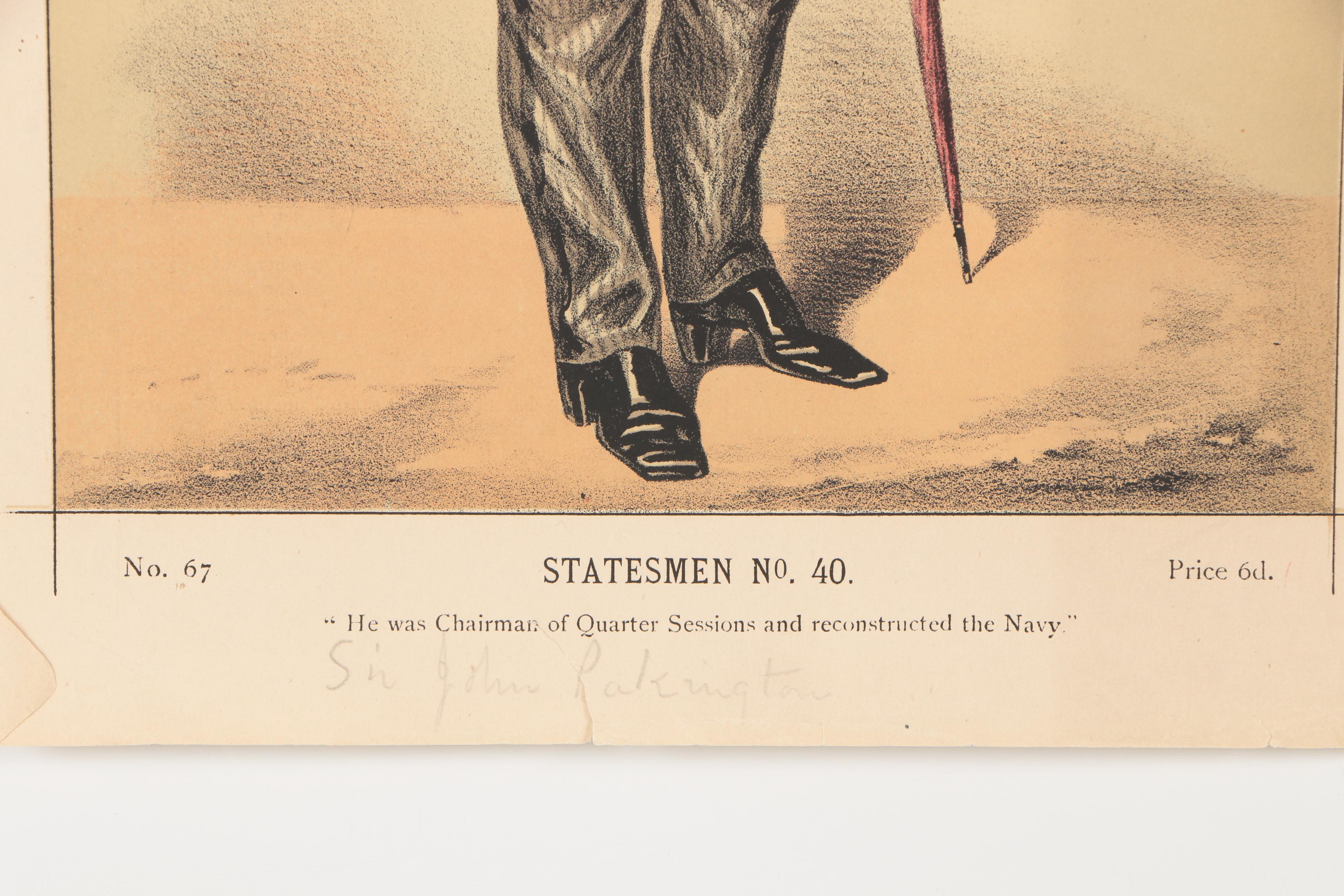 1870 Ape and Ἀτη Lithograph Portraits From "Vanity Fair"