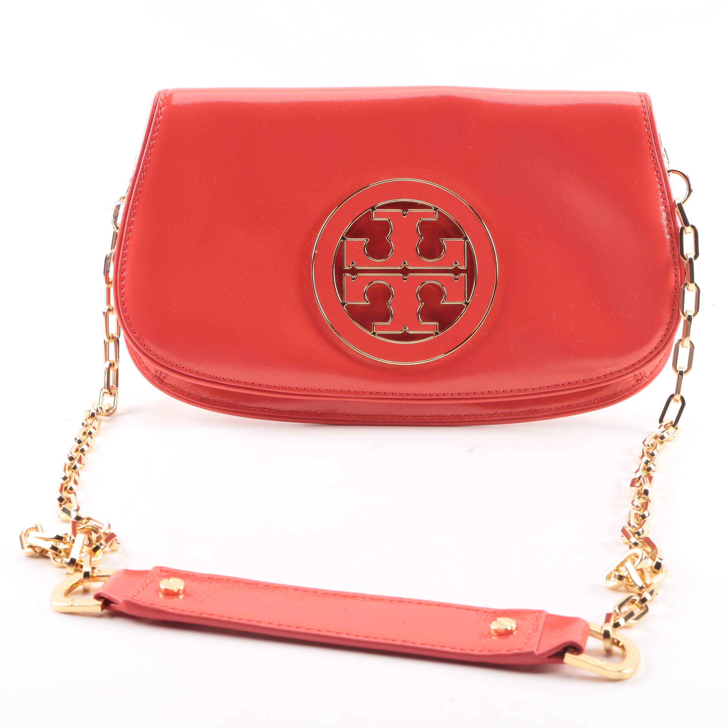 Tory Burch Robinson Poppy Red Logo Handbag