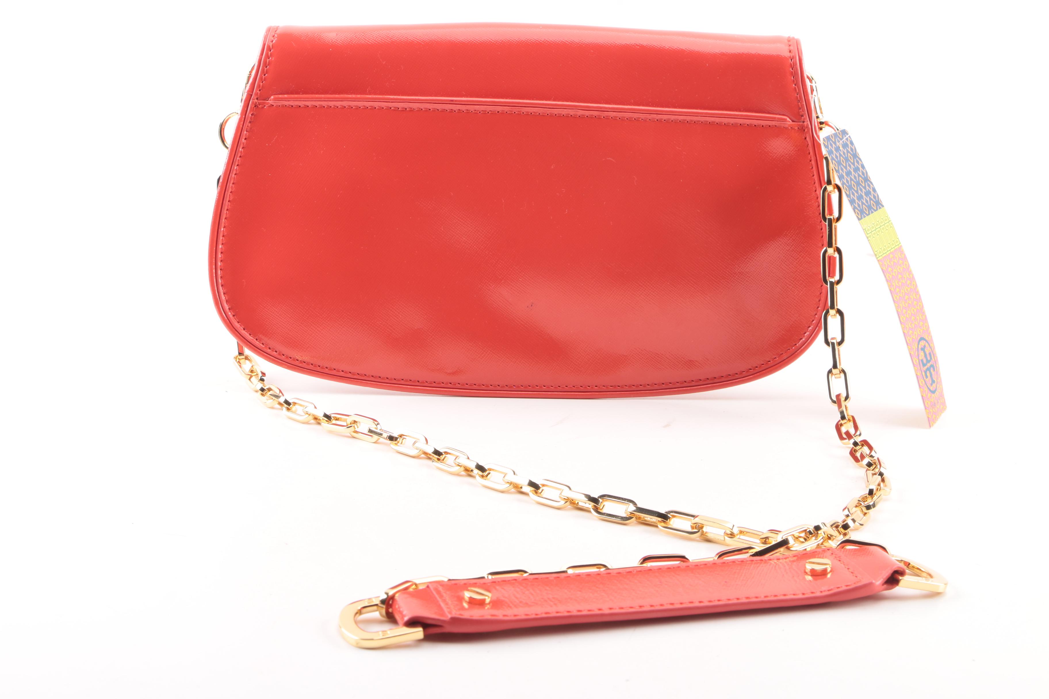 Tory Burch Robinson Poppy Red Logo Handbag