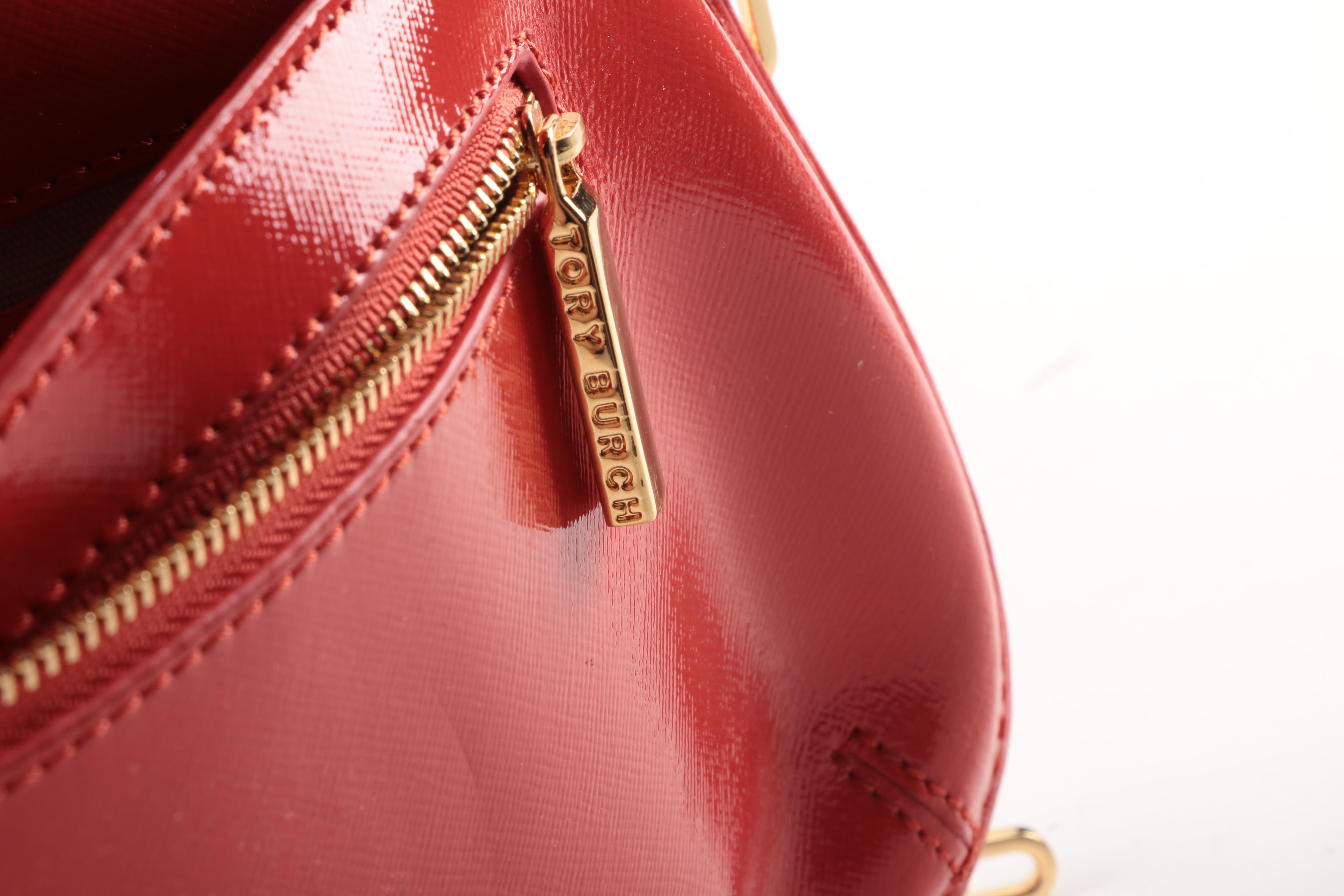 Tory Burch Robinson Poppy Red Logo Handbag