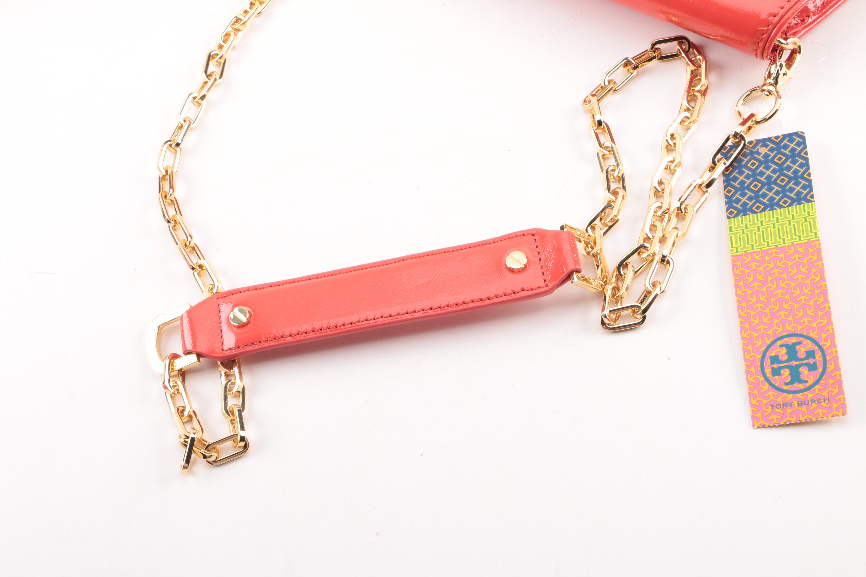 Tory Burch Robinson Poppy Red Logo Handbag