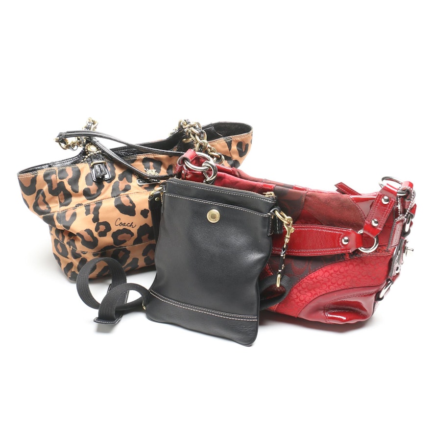 Coach Madison Leopard Print Nylon Tote and Other Handbags