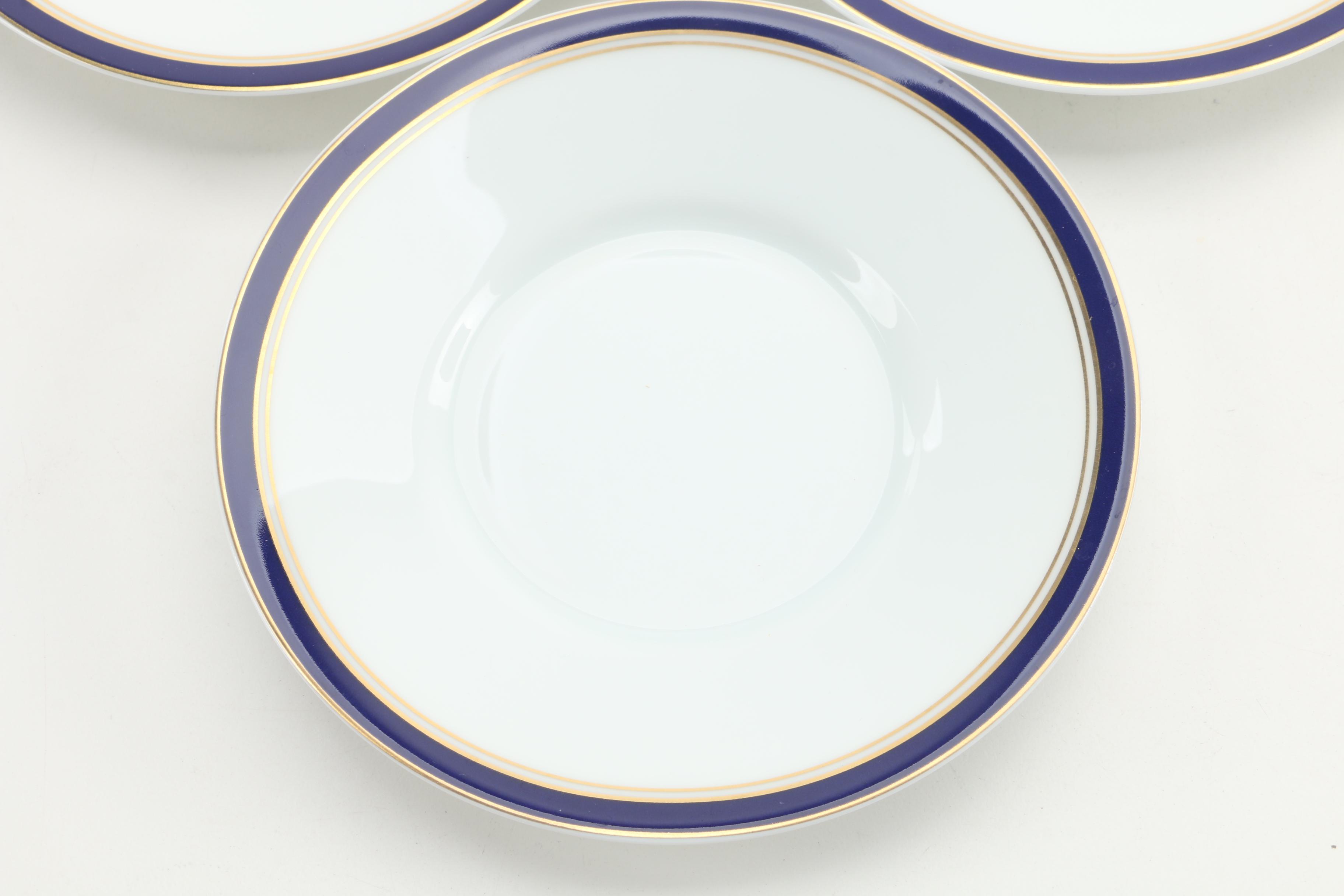 Raynaud "Diplomat Blue" Porcelain Cups and Saucers