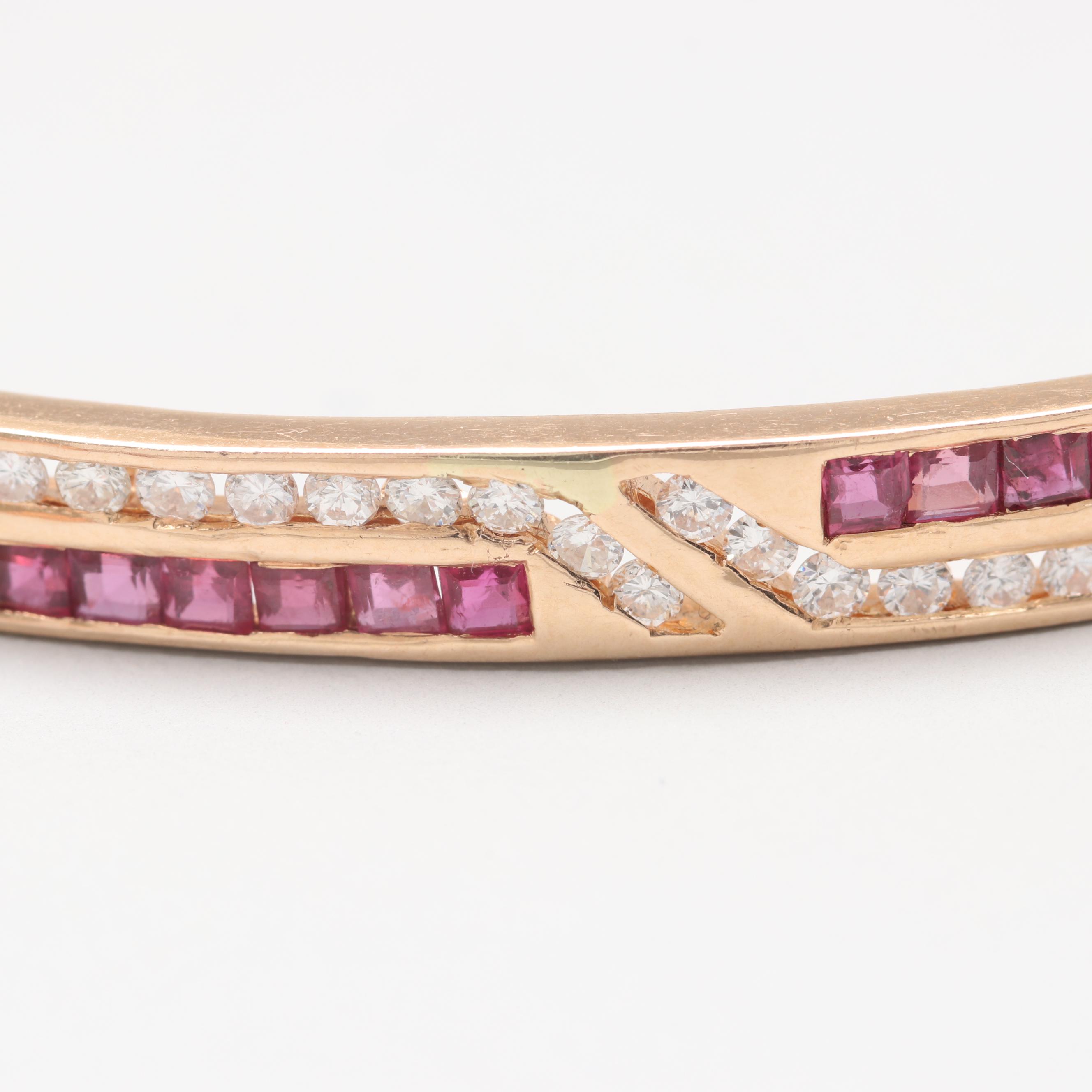 14K Yellow Gold Diamond and Ruby Bracelet