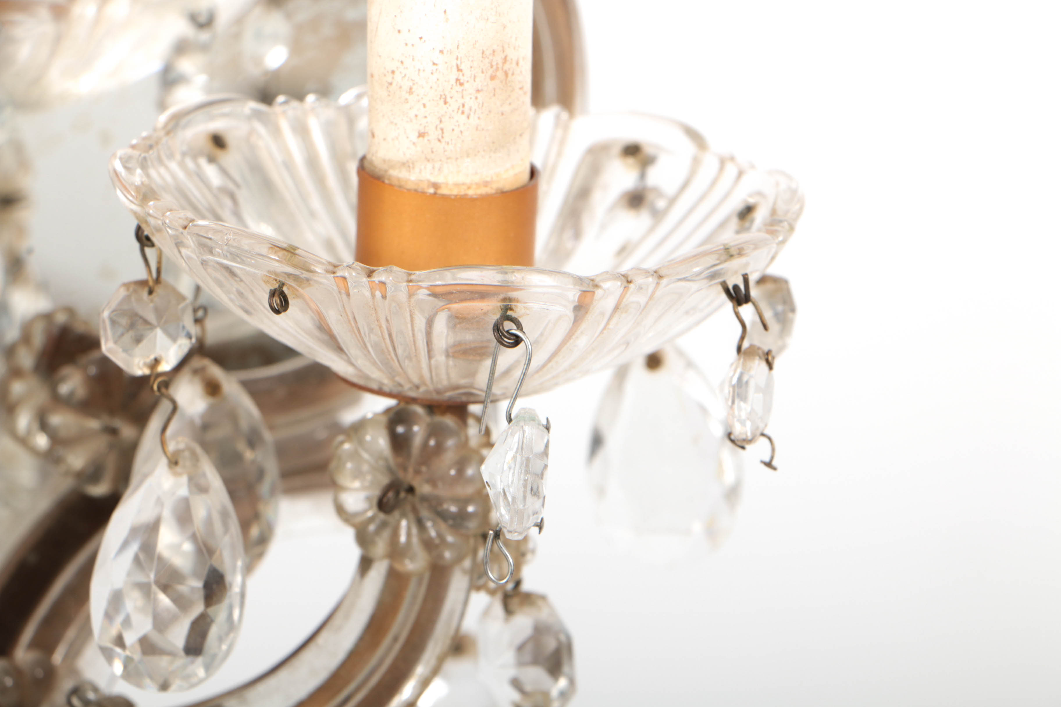 Antique Venetian Glass Mirrored Sconces