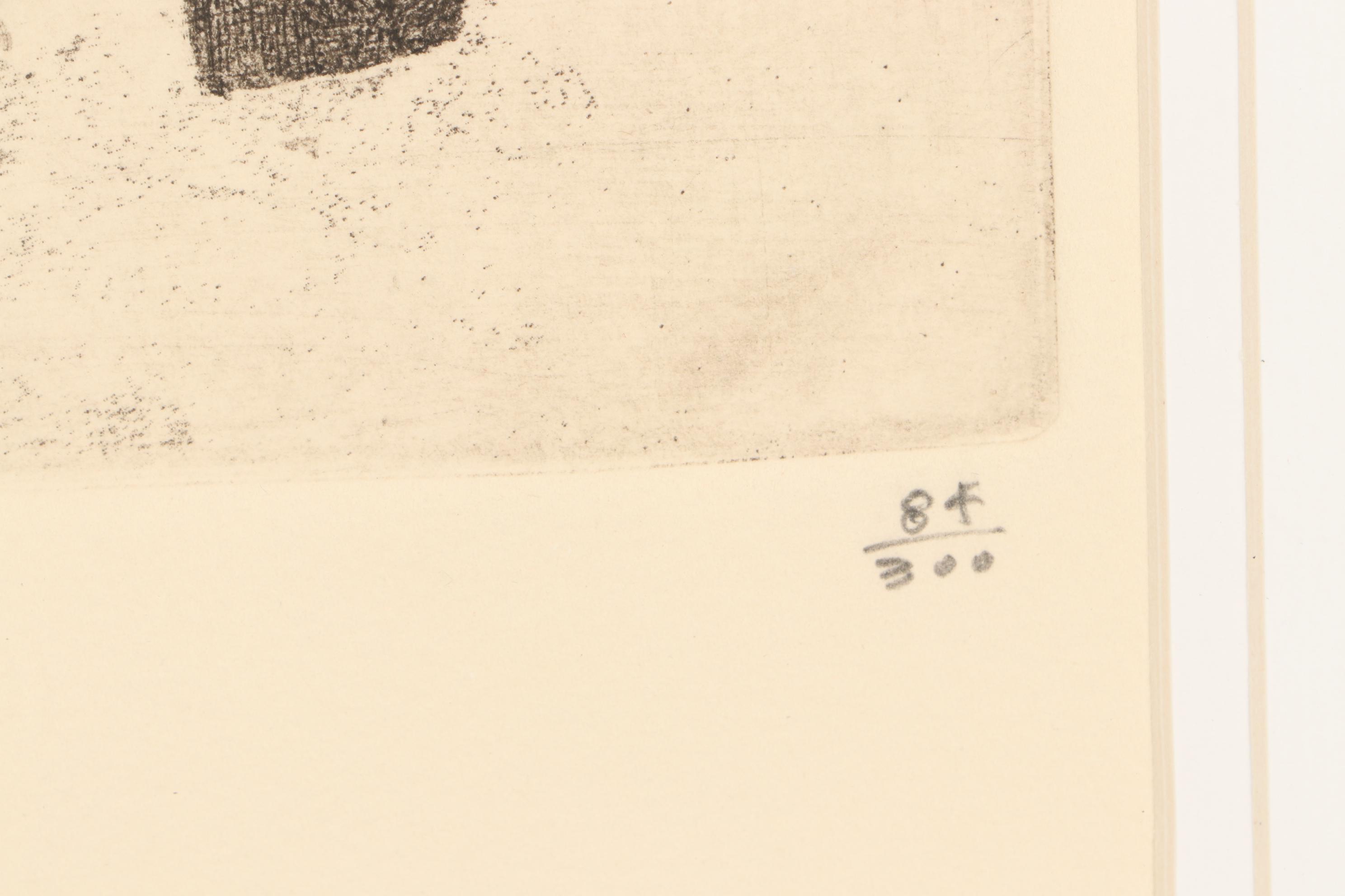 Danny Phifer Limited Edition Hand-colored Aquatint Etching "Writing on the Wall