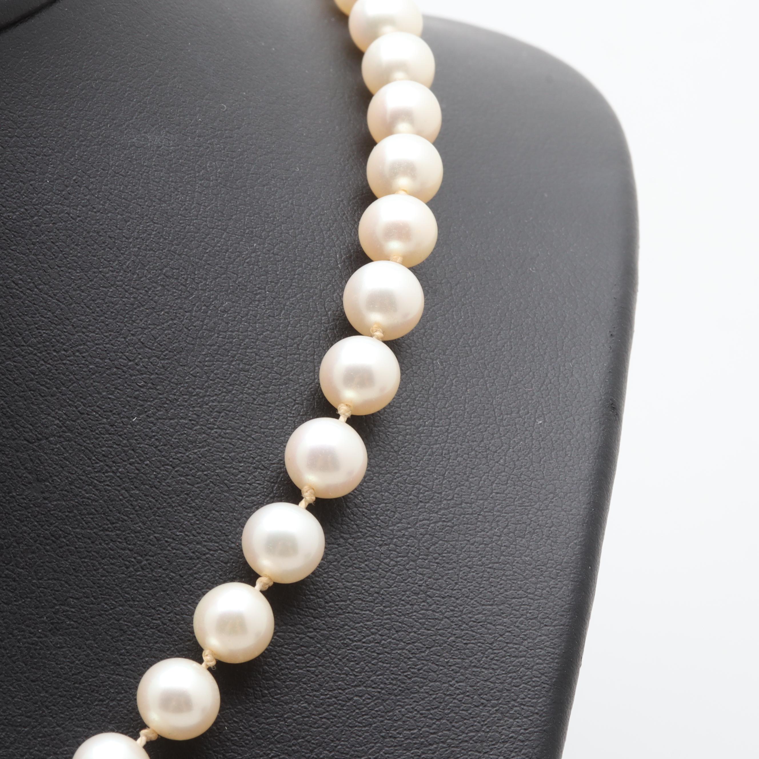 14K White Gold Cultured Pearl Necklace
