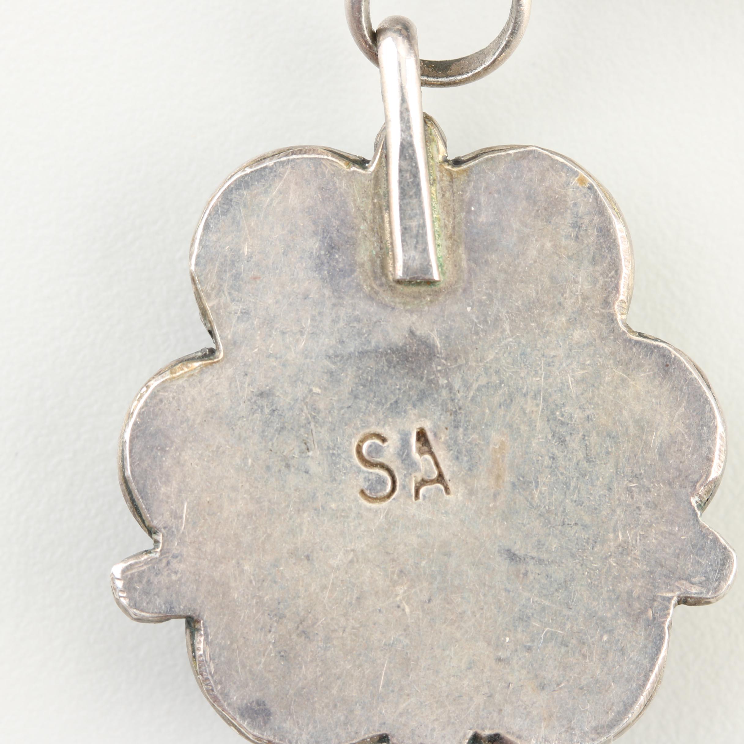 Southwestern Style Sterling Silver Turquoise Necklace