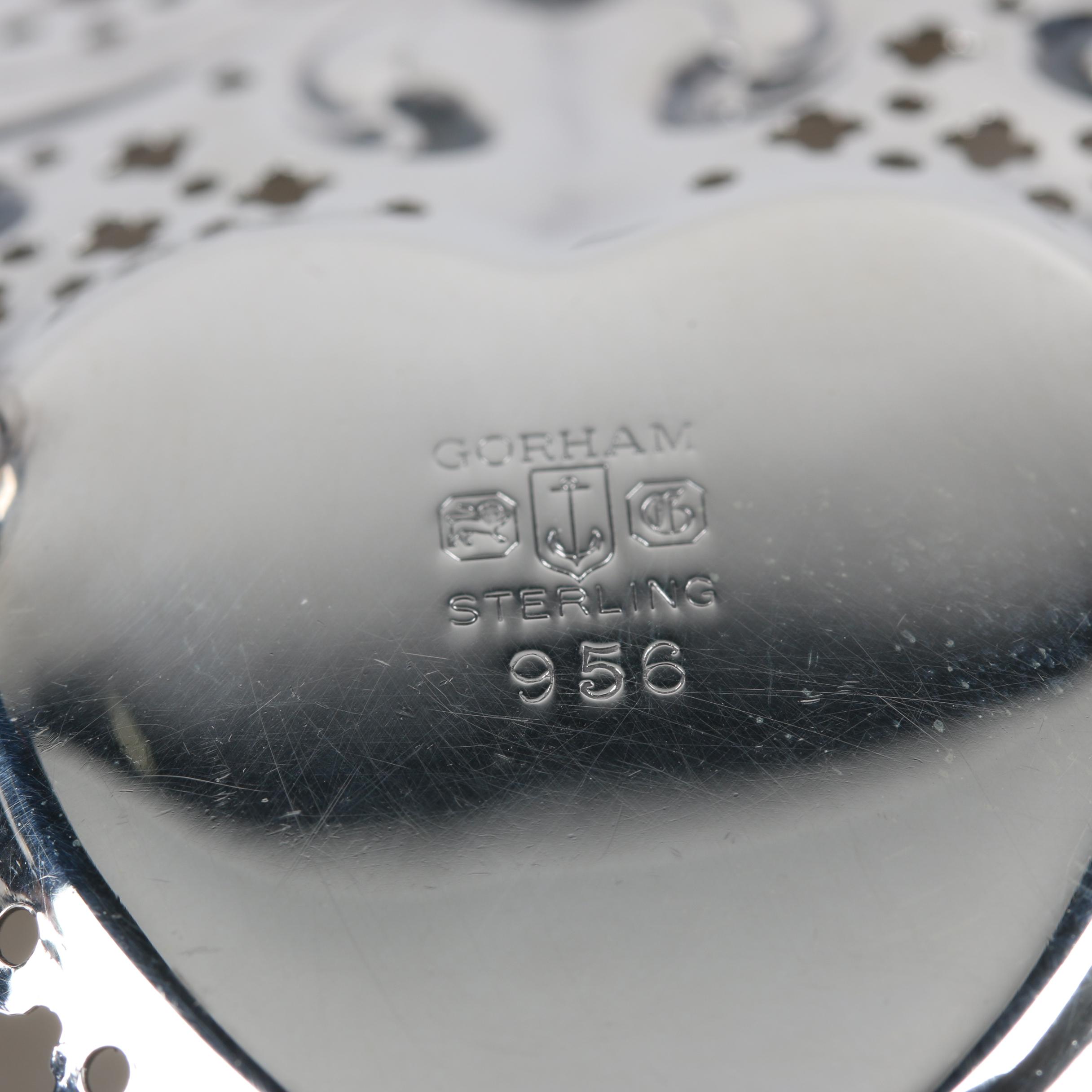 Gorham Sterling Silver Heart-Shaped Bon Bon Bowl with Sterling Dish