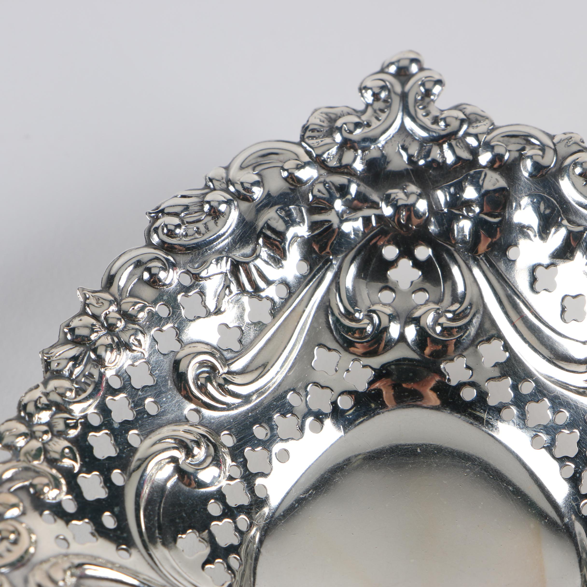 Gorham Sterling Silver Heart-Shaped Bon Bon Bowl with Sterling Dish