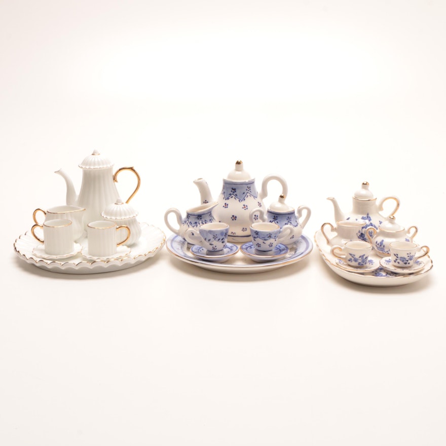 Three Miniature Porcelain Tea Sets