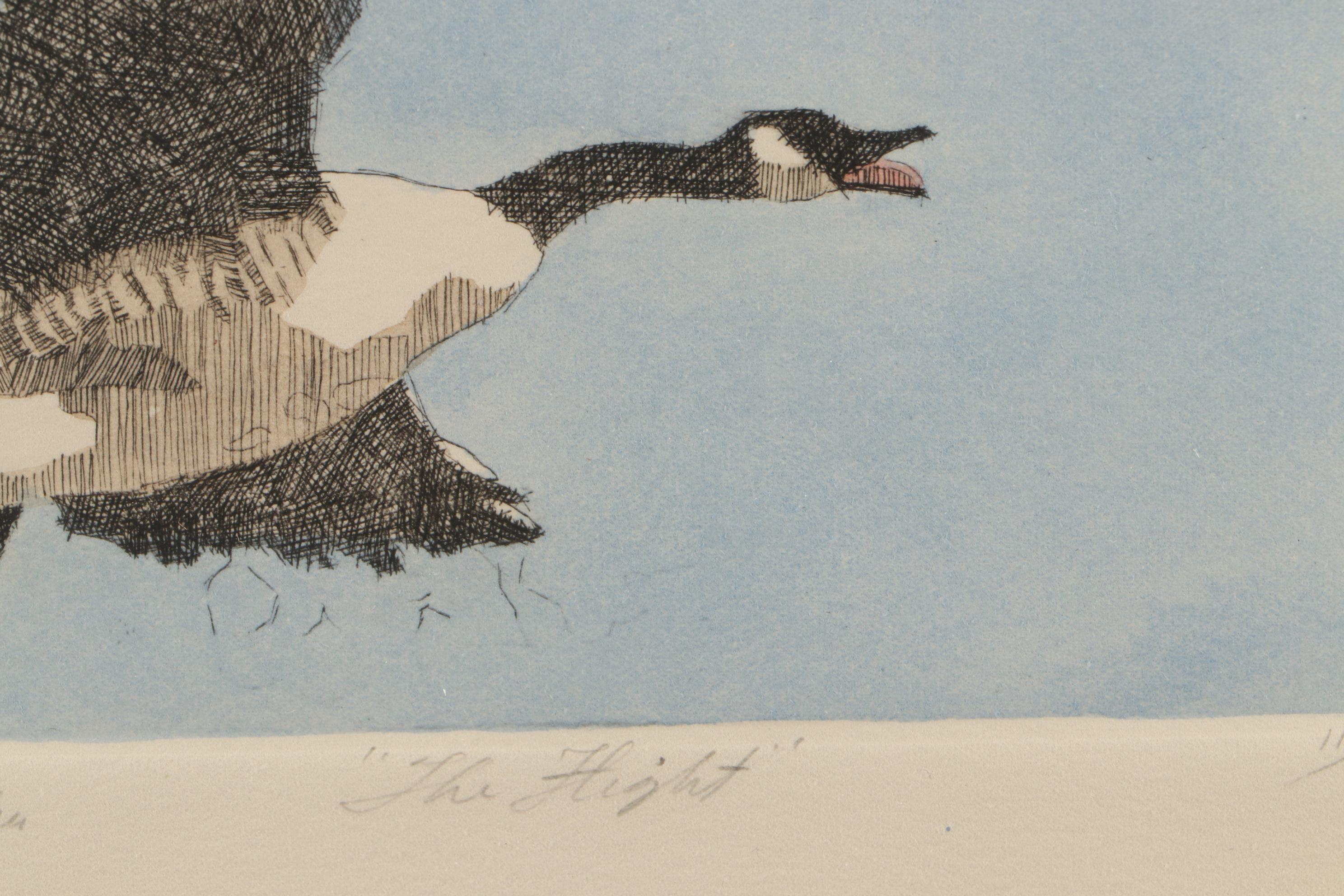 Danny Phifer Limited Edition Hand-Colored Etching "The Flight"