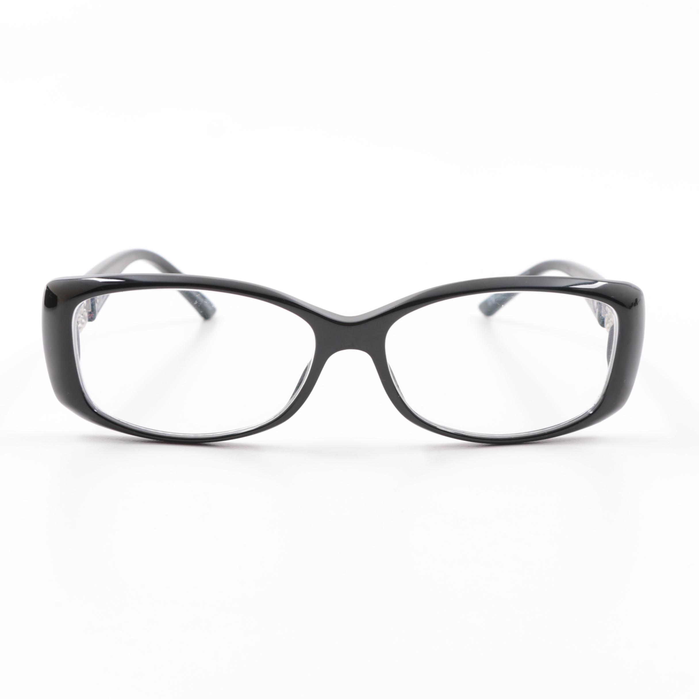 Christian Dior Special Edition Black Frame and Rhinestone Reading Glasses