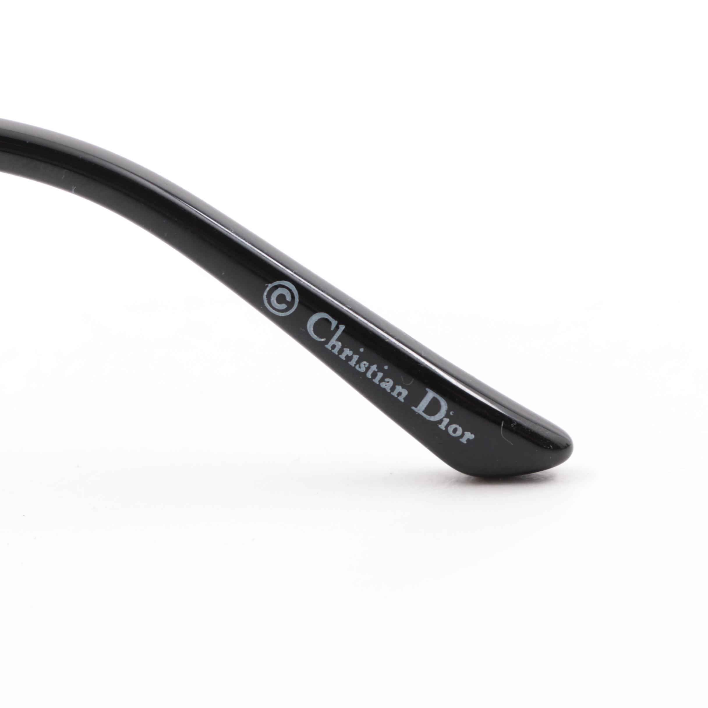 Christian Dior Special Edition Black Frame and Rhinestone Reading Glasses