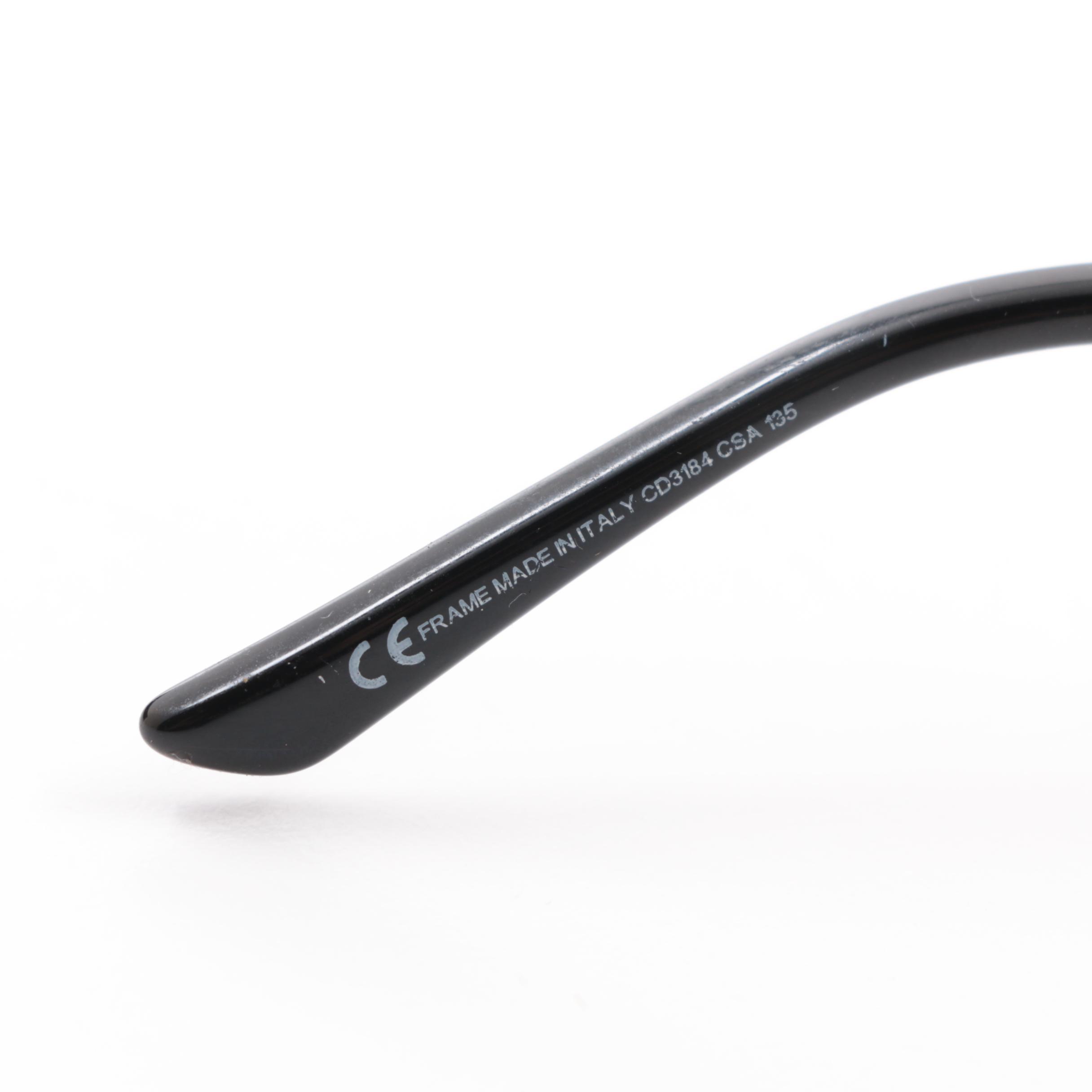 Christian Dior Special Edition Black Frame and Rhinestone Reading Glasses