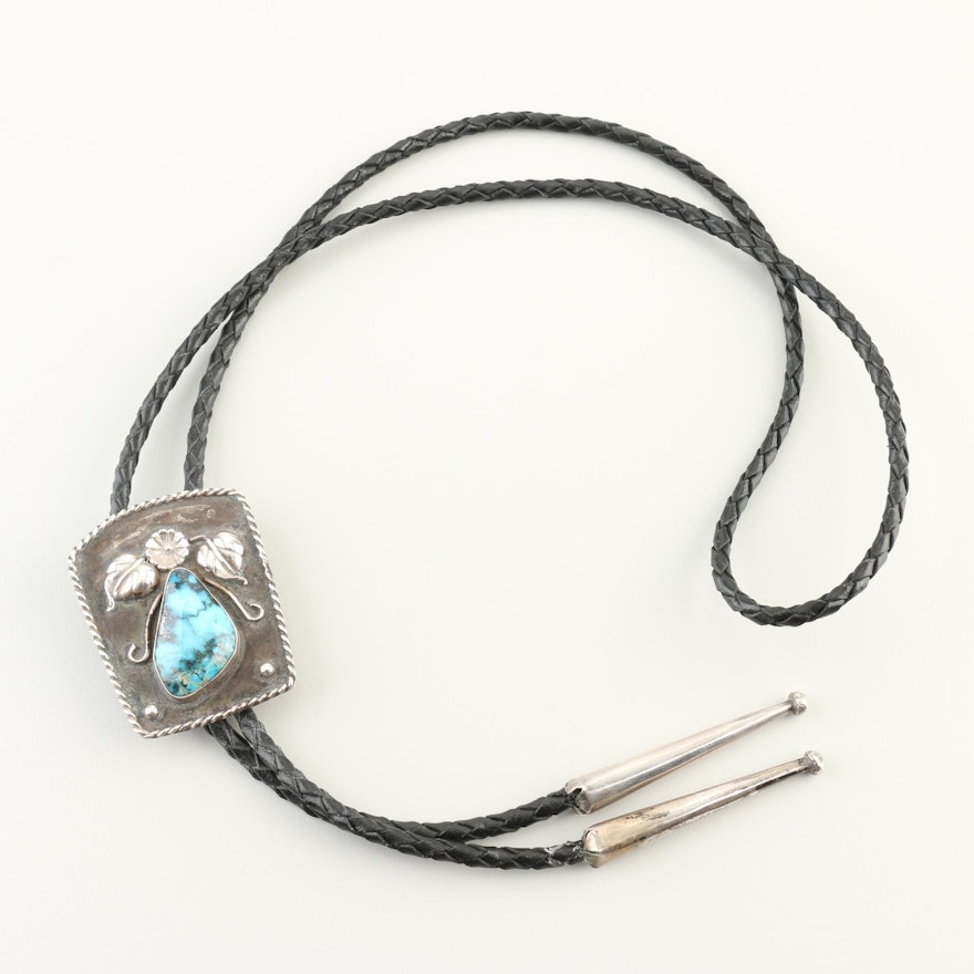 Sterling Silver Turquoise Bolo Tie