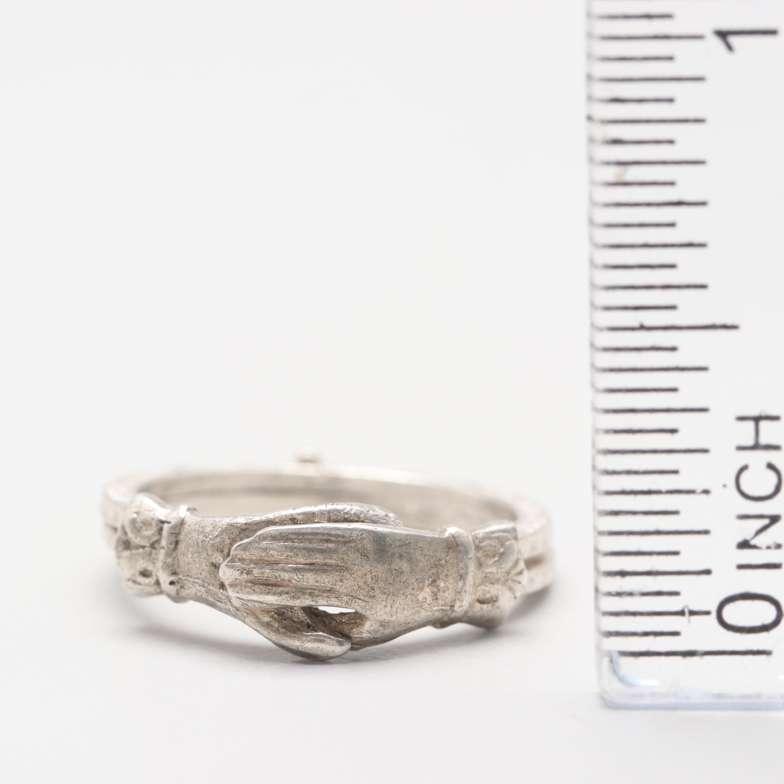 Art Deco Sterling Silver Gimmel Ring