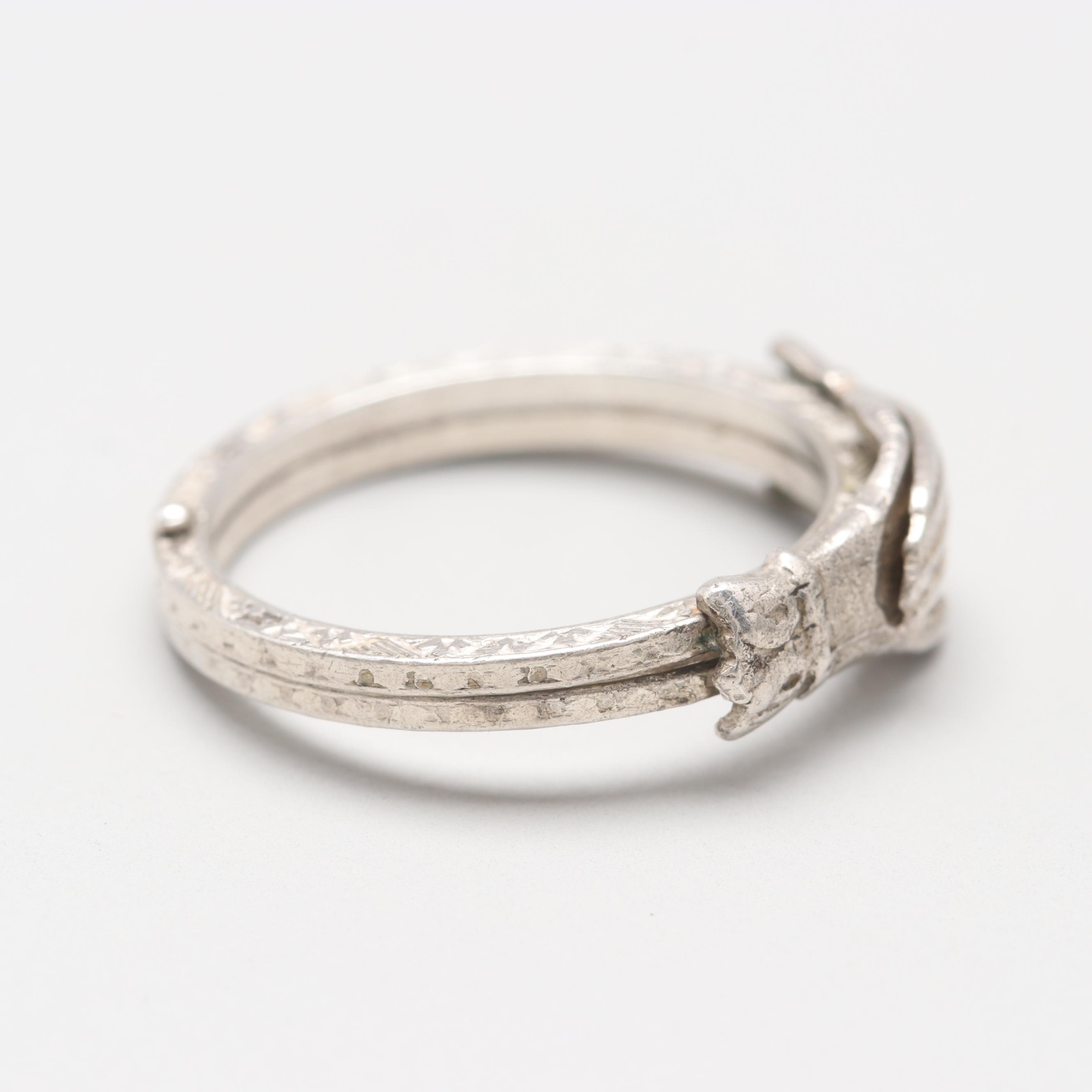 Art Deco Sterling Silver Gimmel Ring