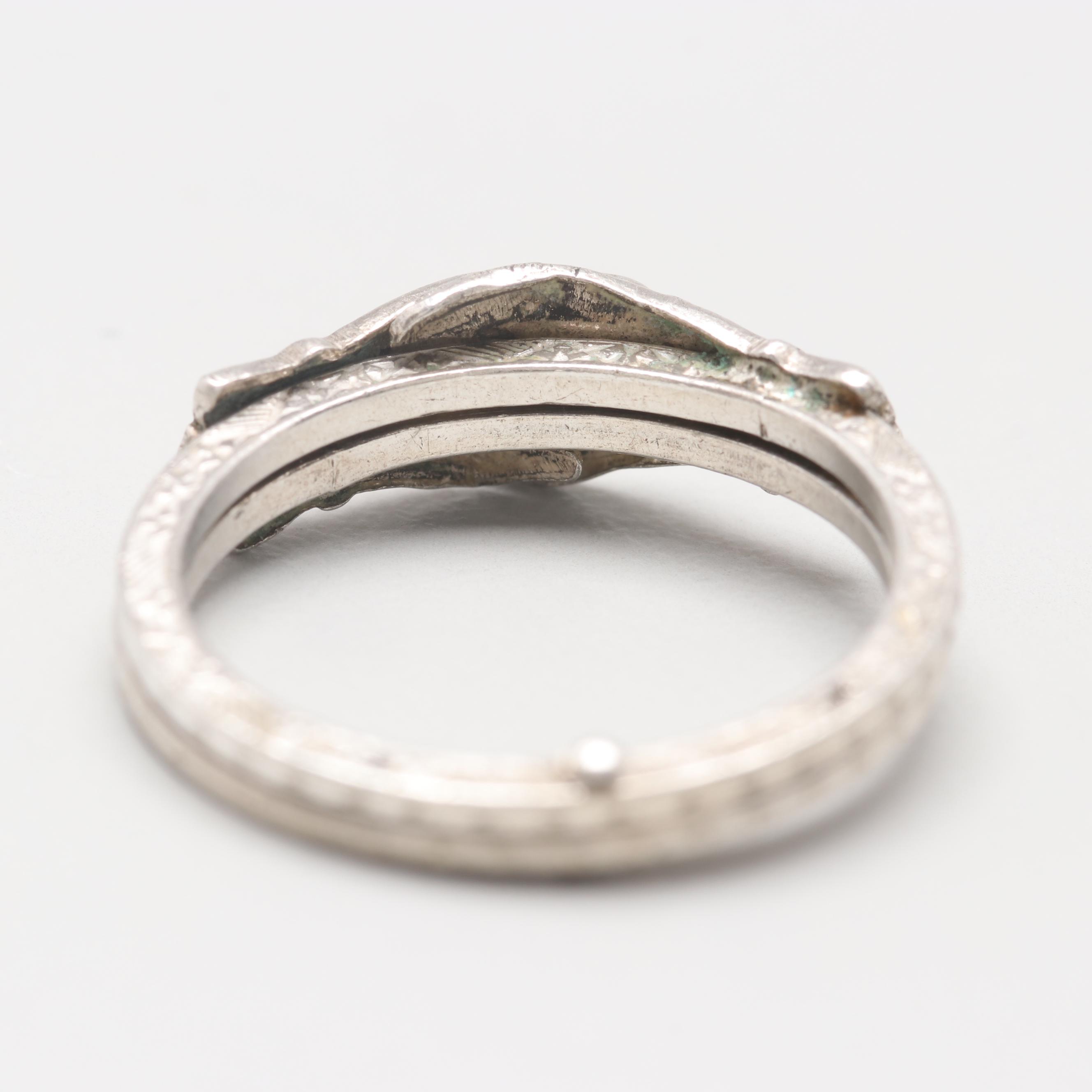 Art Deco Sterling Silver Gimmel Ring