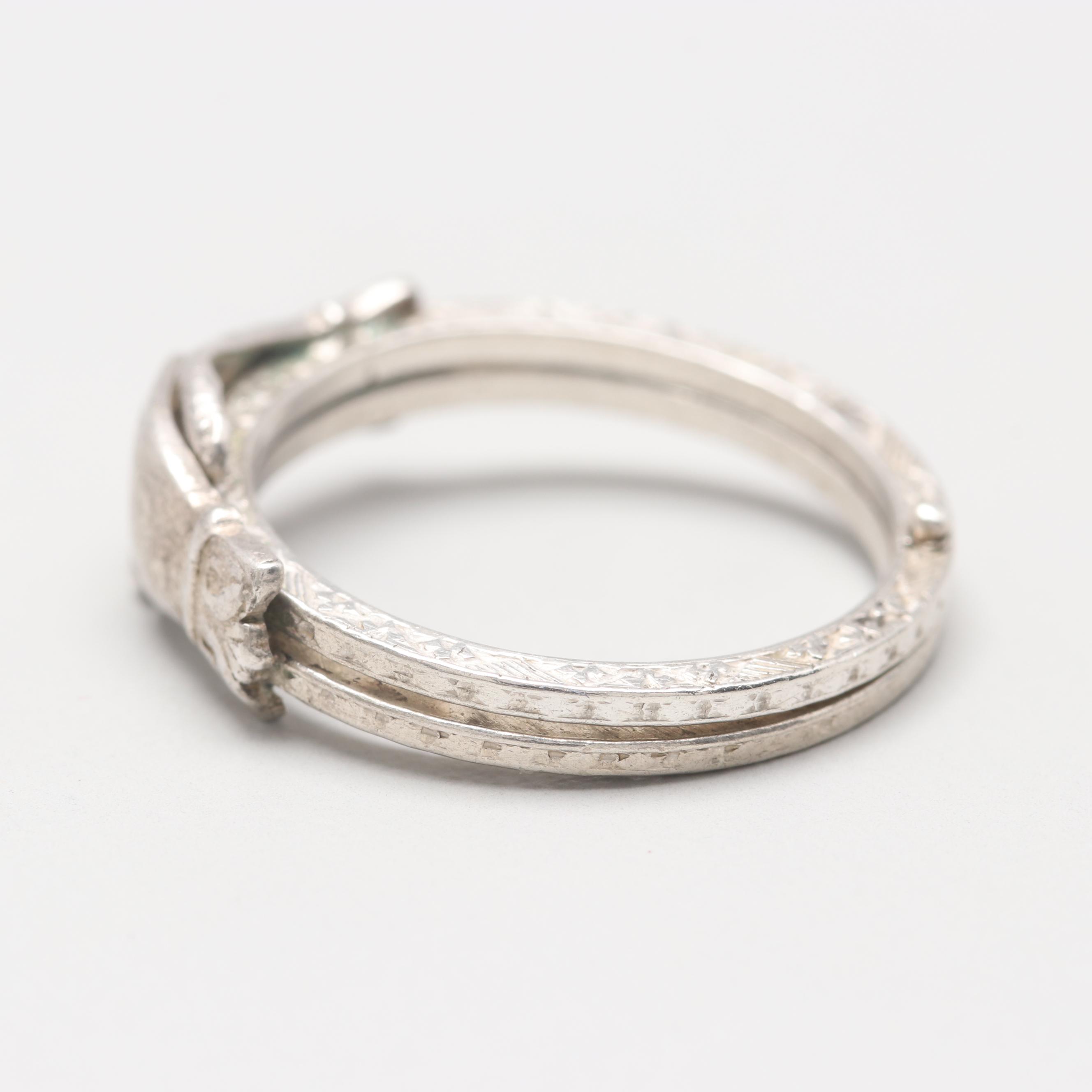 Art Deco Sterling Silver Gimmel Ring