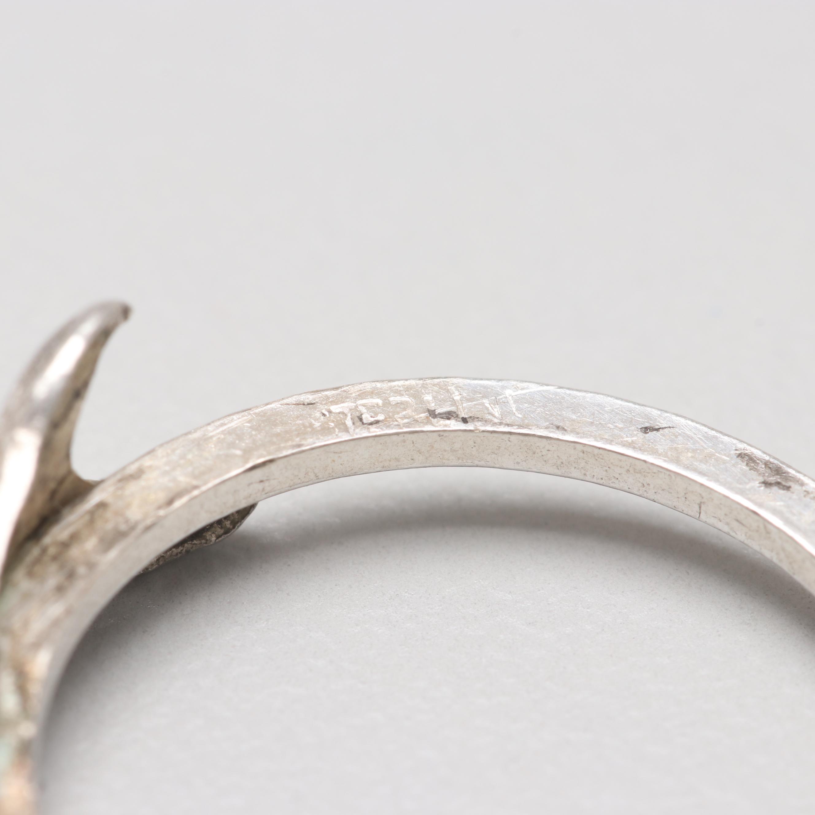 Art Deco Sterling Silver Gimmel Ring