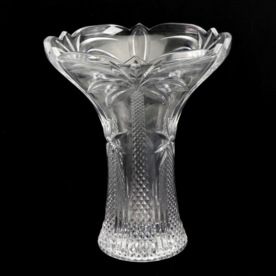 Shannon Crystal by Godinger "Palm" Flower Vase
