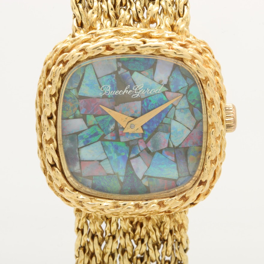 Bueche-Girod 18K Yellow Gold Opal Wristwatch