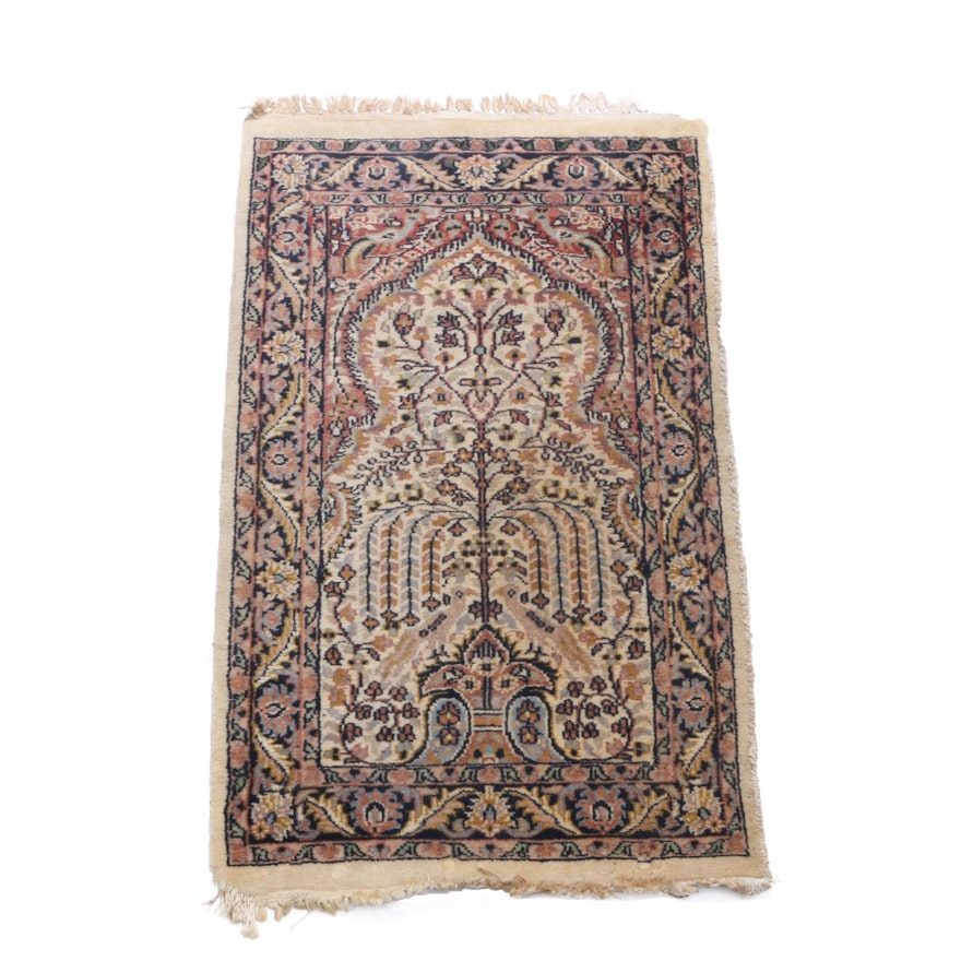 Hand-Knotted Persian Tree of Life Prayer Rug